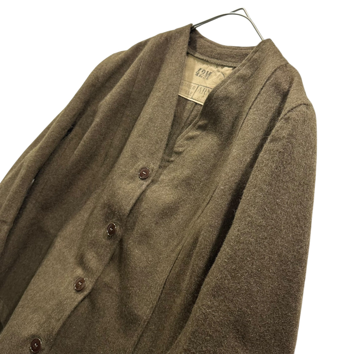 FRENCH MILITARY(フランス軍) 1950's~ Vintage Wool Liner Jacket ヴィンテージ ウール ライナー ジャケット 42M オリーブ 50年代 ヴィンテージ カーディガン