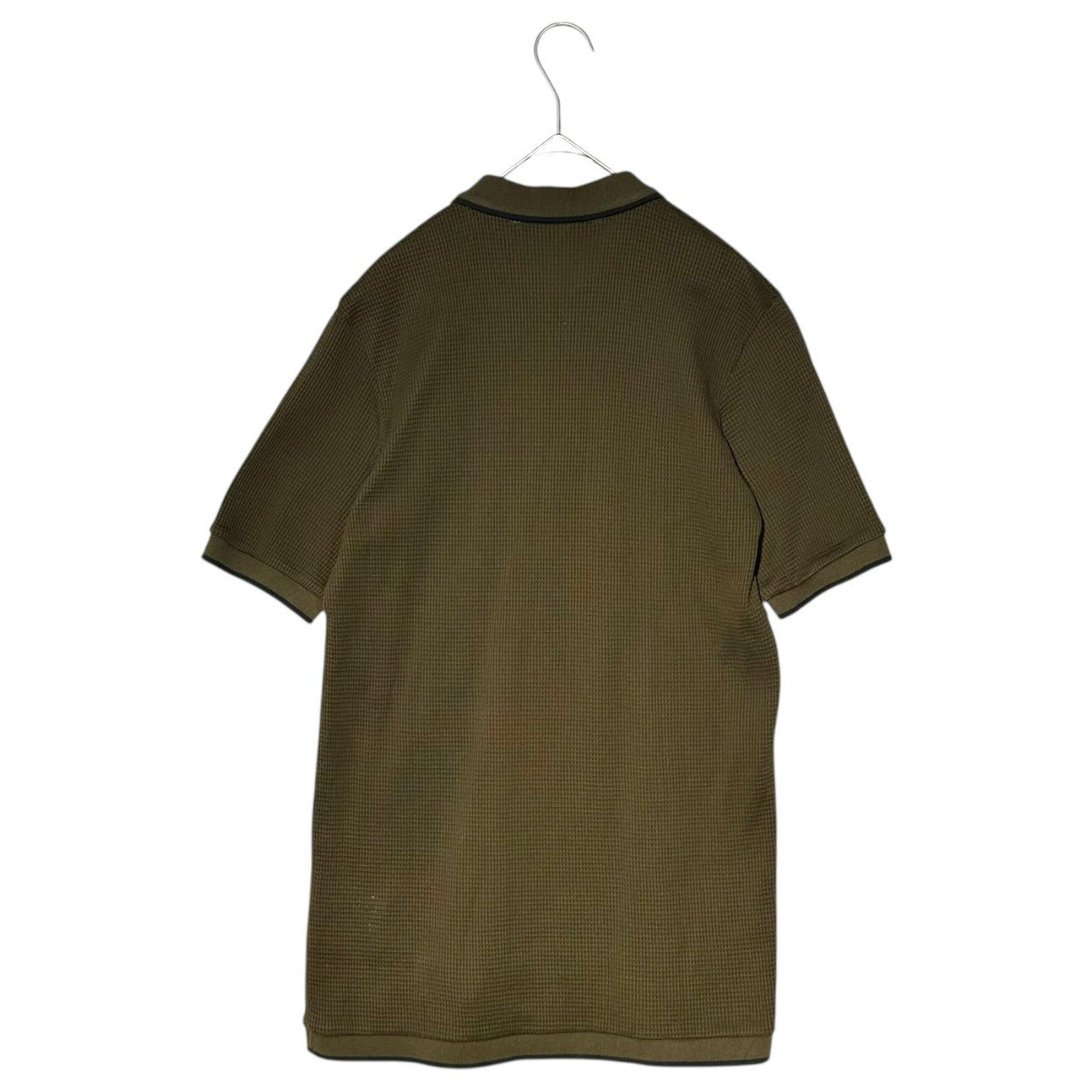 JOHN LAWRENCE SULLIVAN(ジョンローレンスサリバン) ZIP-UP POLO SHIRT ジップアップ ワッフル ポロ シャツ 5A018 17-13 M オリーブ