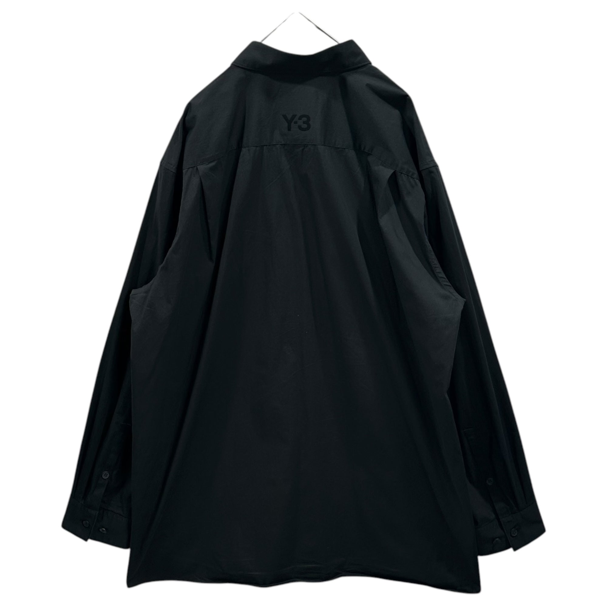 Y-3(ワイスリー) Cotton-Poly Snap-Button Pocket L/S Shirt コットン ポリ スナップボタン ポケット 長袖 シャツ JI7082 M ブラック
