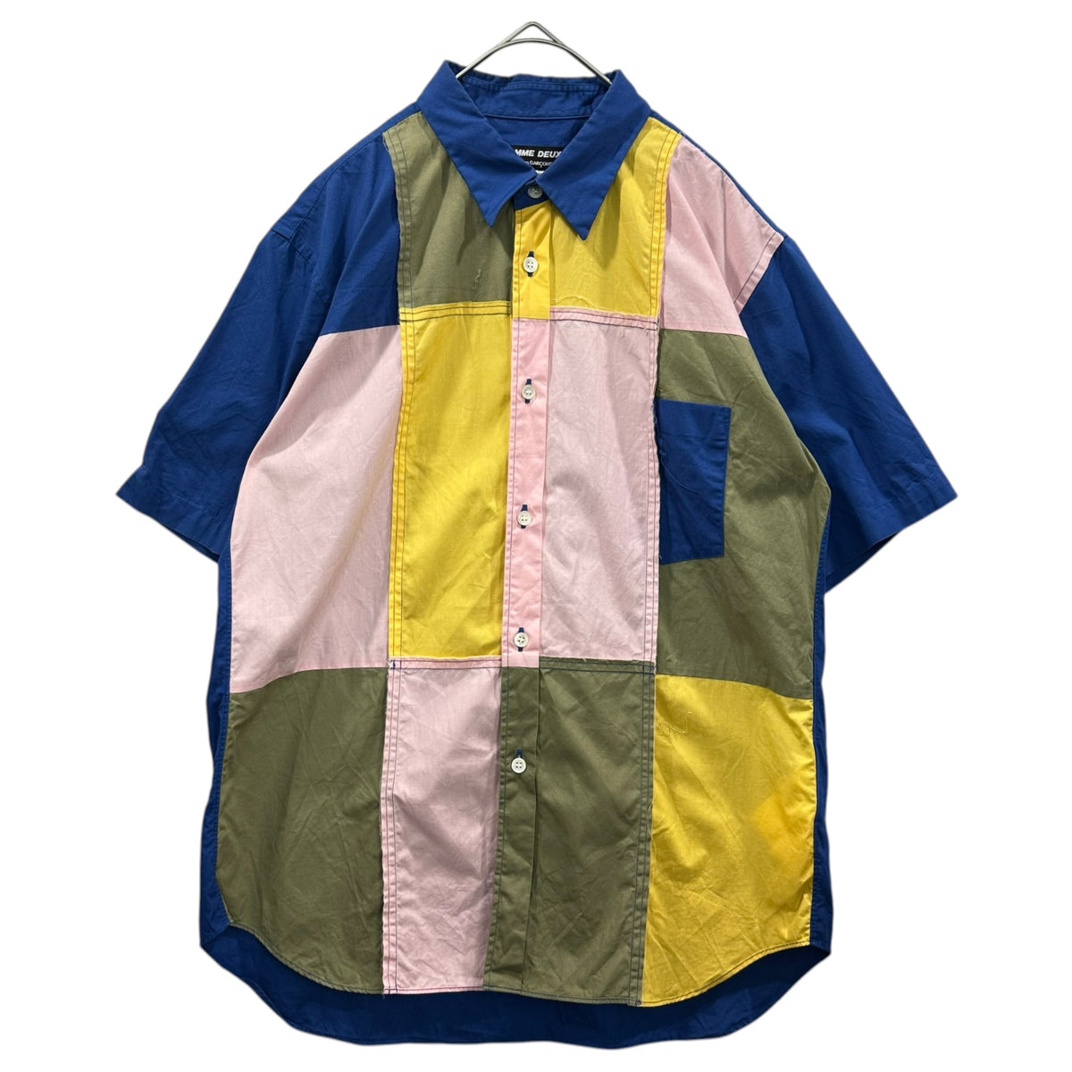 COMME des GARCONS HOMME DEUX(コムデギャルソンオムドゥ) 2023SS Patchwork S/S Shirt パッチワーク 半袖 シャツ DK-B055 M マルチ