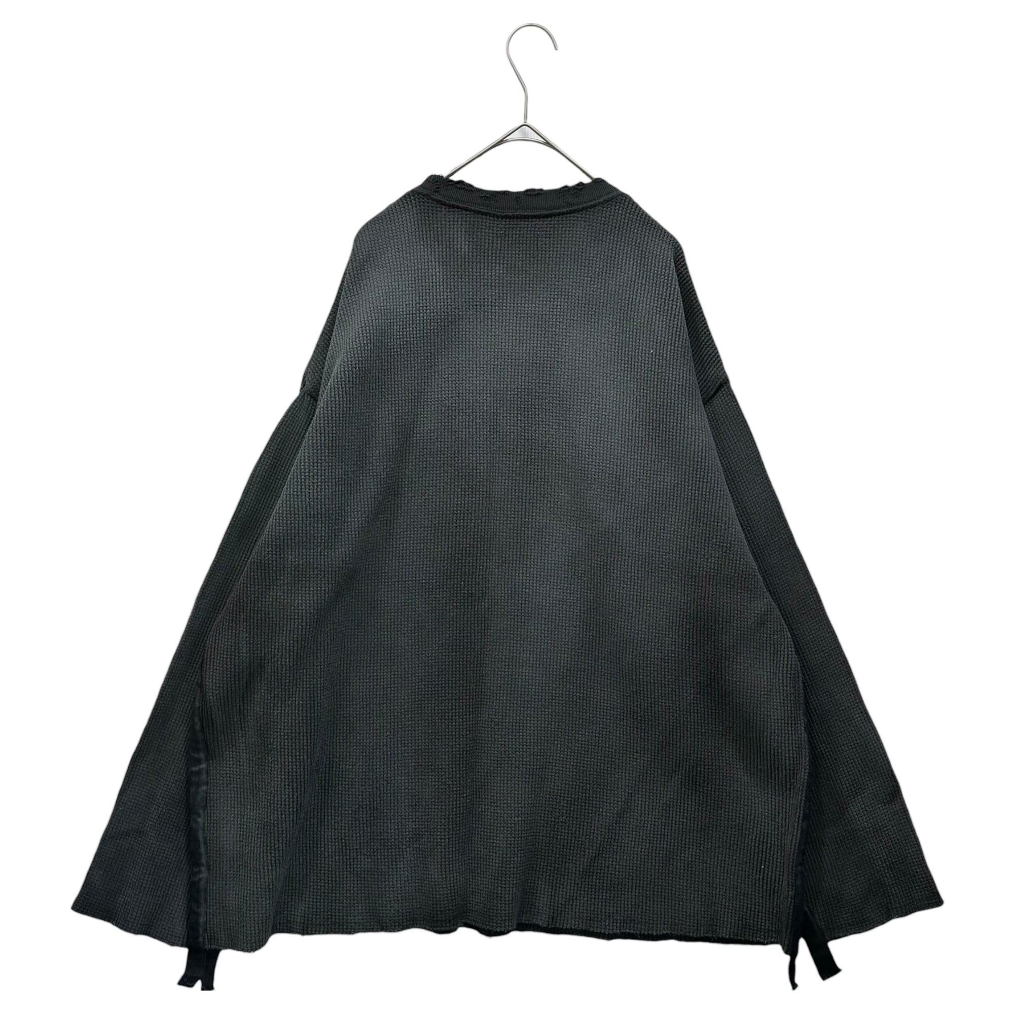 Name.(ネーム) WAFFLE TAPED LOOSE SLEEVE DAMAGE TEE ワッフル テープ ルーズスリーブ ダメージ Tシャツ NMCU-FI004 2 ブラック 長袖