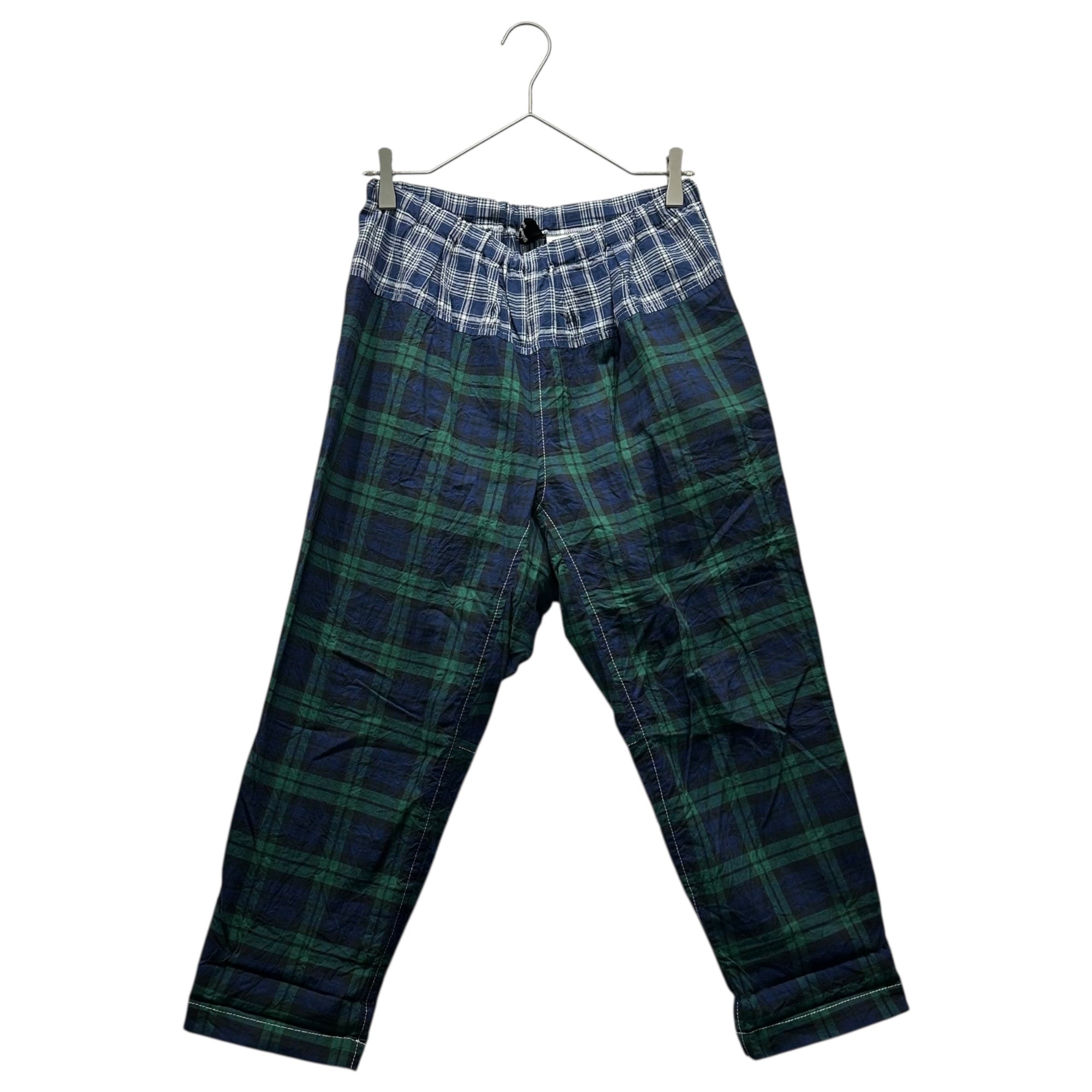 トリコ コムデギャルソン チェック柄ワイドパンツ（ネイビー×グリーン） tricot COMME des GARCONS(トリココムデギャルソン) 11SS Waistline