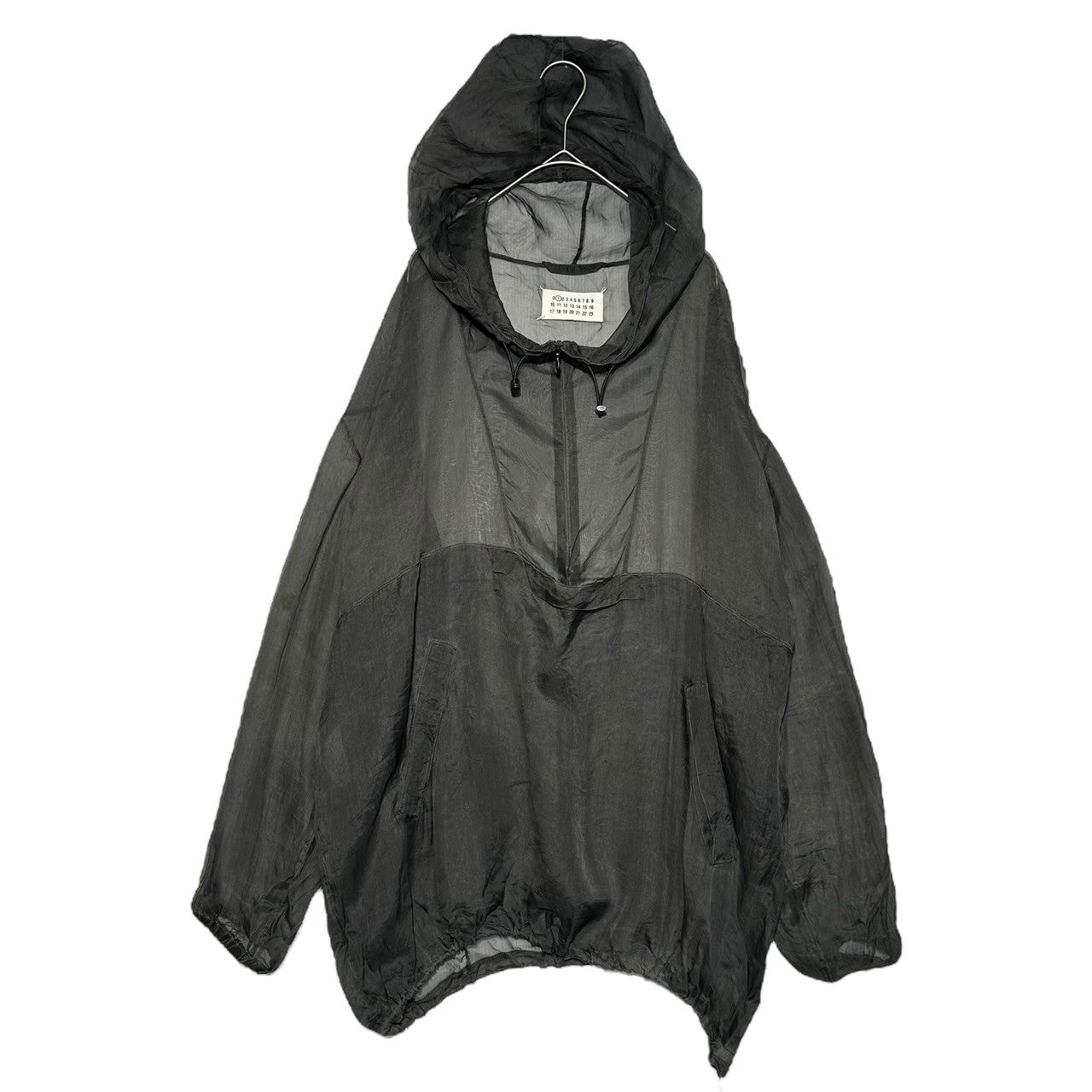 MAISON MARGIELA(メゾンマルジェラ) 17SS See-through anorak hoodie シースルー アノラック パーカー S51AM0223 表記無し(M程度) ブラック シアー プルオーバー パーカー ジャケット