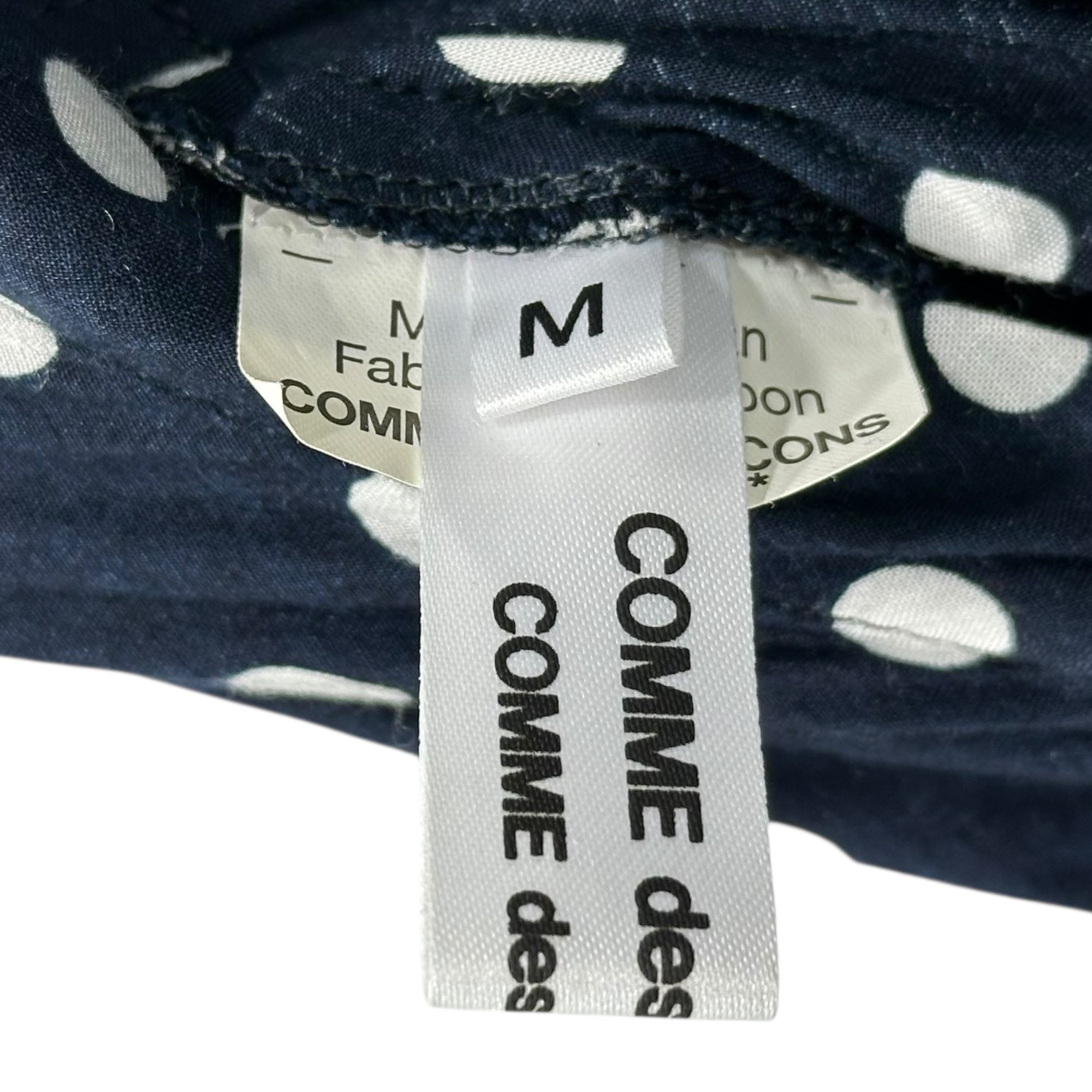 COMME des GARCONS COMME des GARCONS(コムデギャルソンコムデギャルソン) 14SS Polka Dot Apron Dress ドット柄 エプロン ワンピース RM-O023 M ネイビー×ホワイト AD2013