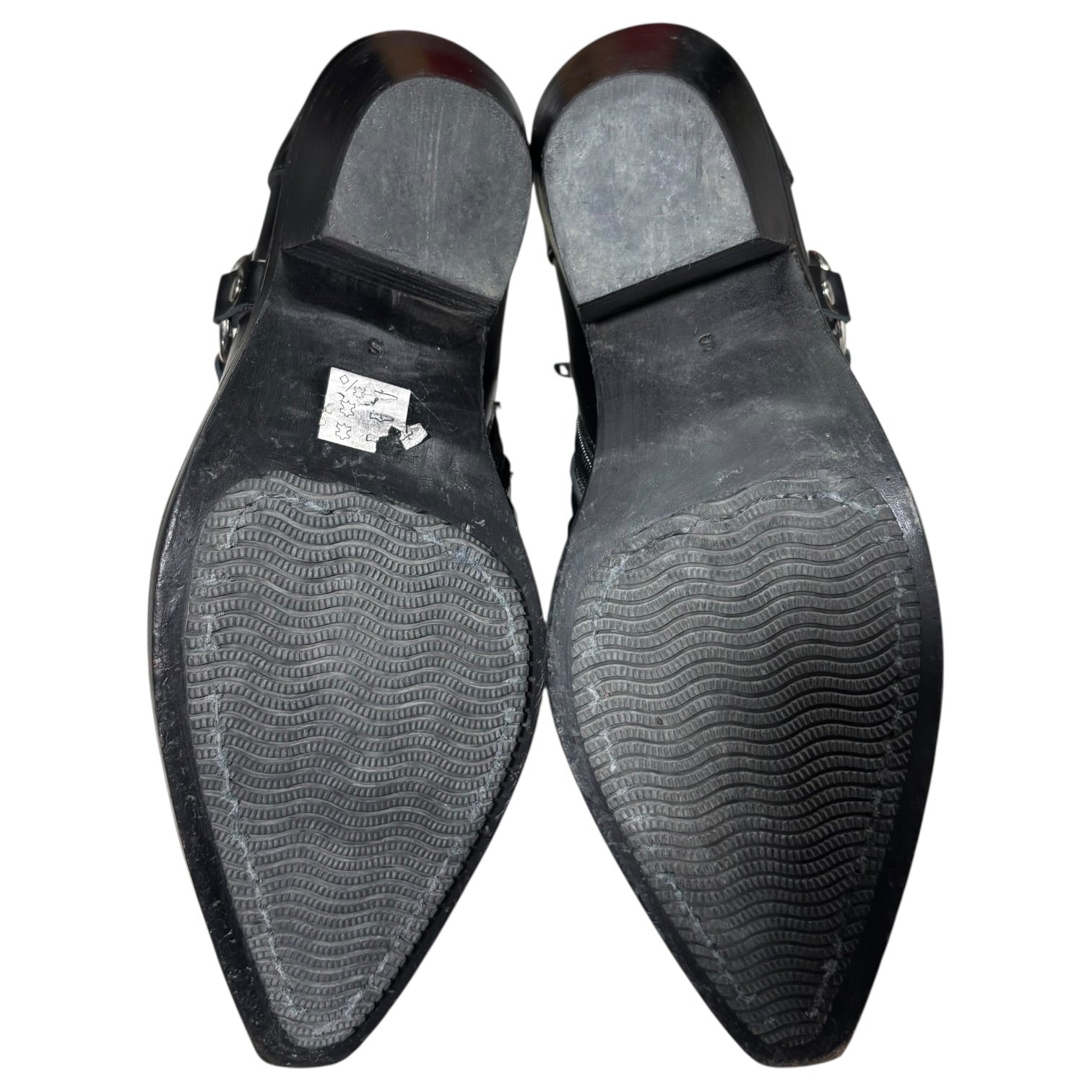 JUNYA WATANABE COMME des GARCONS(ジュンヤワタナベコムデギャルソン) STUD DETAIL LEATHER SHOES ハーネス ポインテッドトゥ レザー シューズ  JK-K102 S(22.5cm~23cm程度) ブラック ウエスタン ブーツ