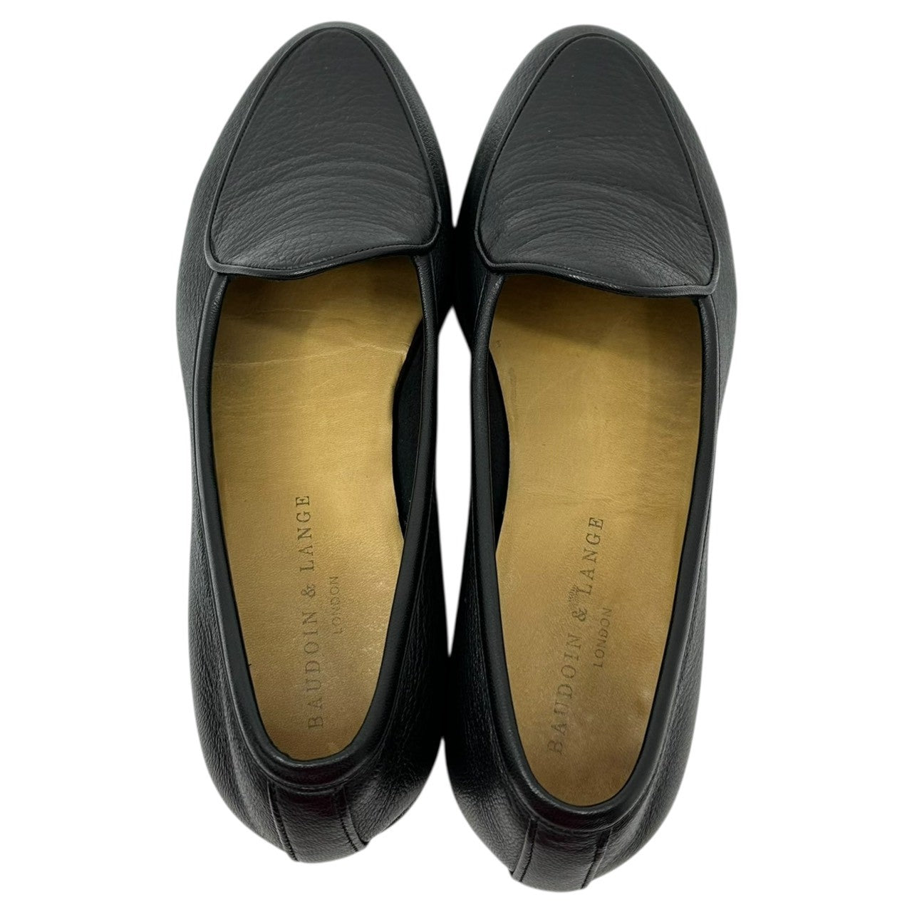 BAUDOIN & LANGE(ボードイン アンド ランジ) Sagan Classic Plain - Black Deerskin サガン クラシック プレーン ブラック ディアスキン 39(24.5cm程度) ブラック 鹿革 ローファー