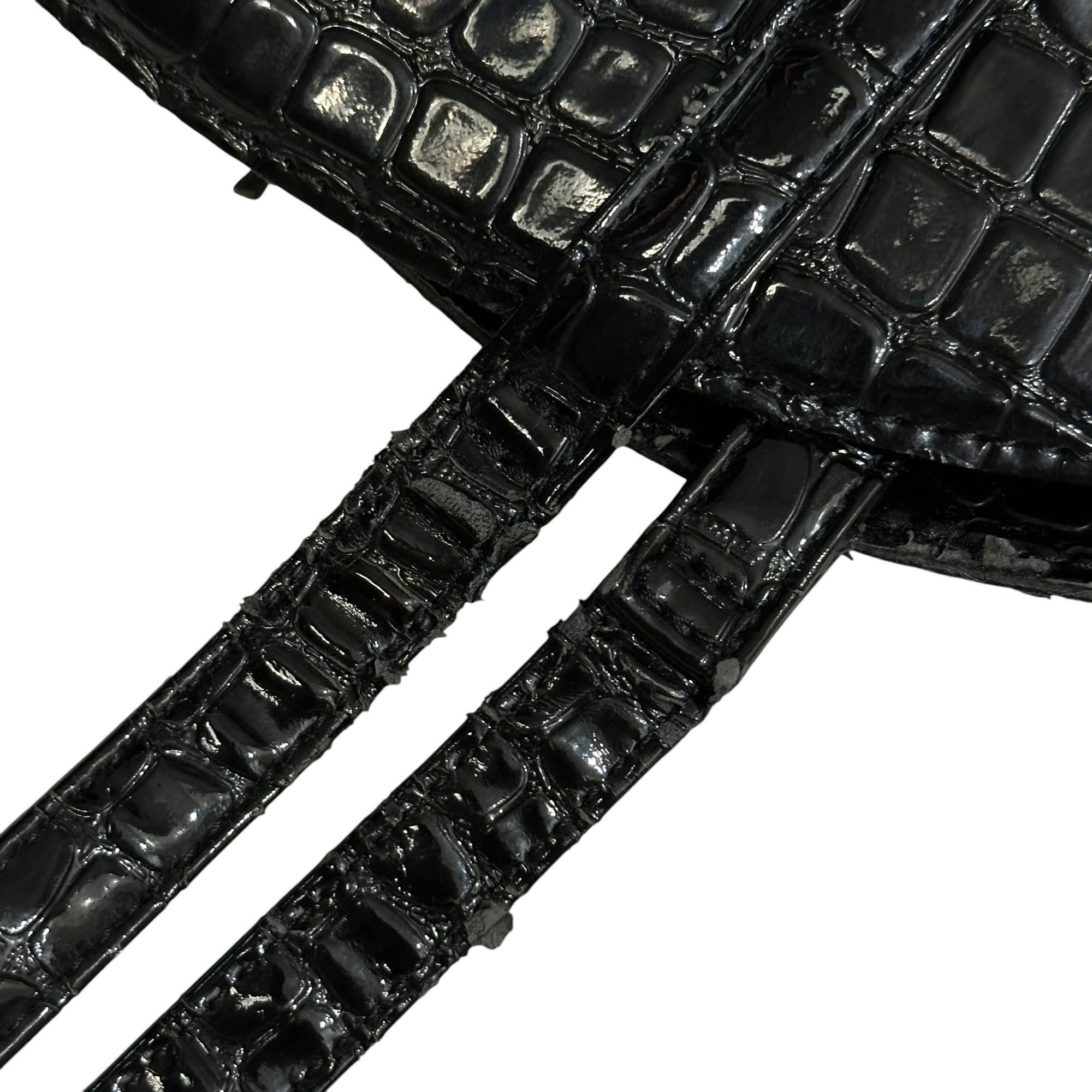 JUNYA WATANABE COMME des GARCONS(ジュンヤワタナベコムデギャルソン) Croco-Embossed Circle Tote Bag クロコ 型押し サークル トート バッグ JO-K 205 ブラック