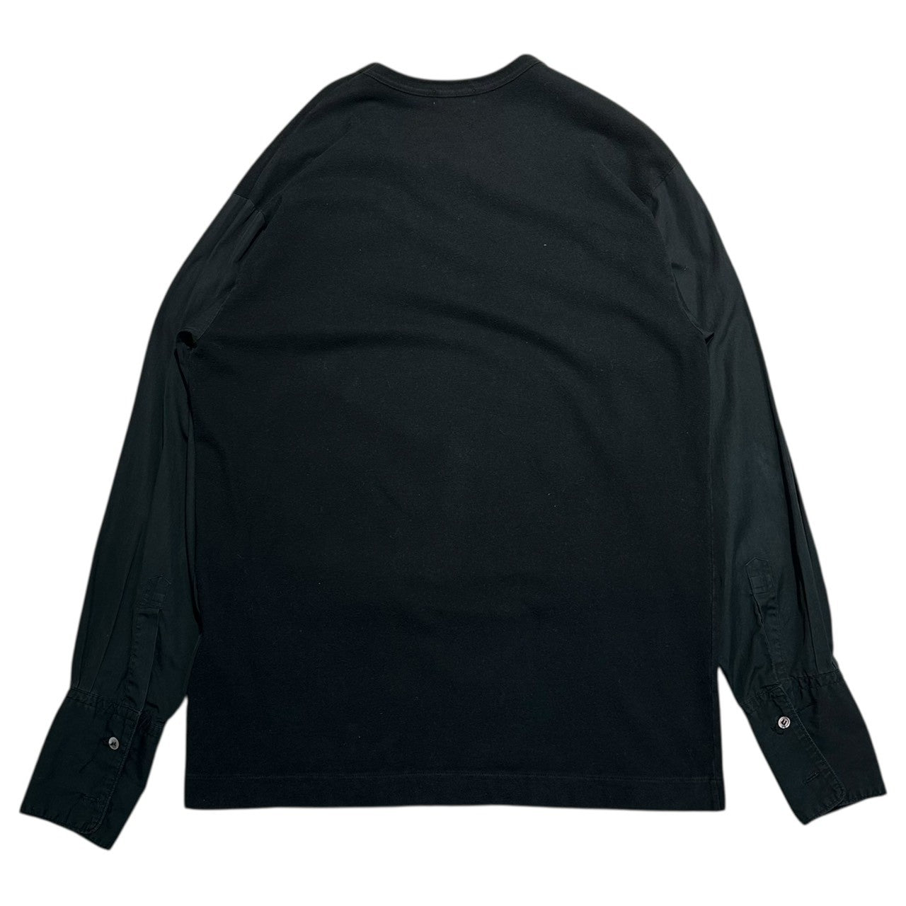 COMME des GARCONS HOMME(コムデギャルソンオム) 90's shirt sleeve tee シャツ スリーブ 長袖 カットソー 表記消(M程度) ブラック 90年代 ヴィンテージ アーカイブ 田中オム