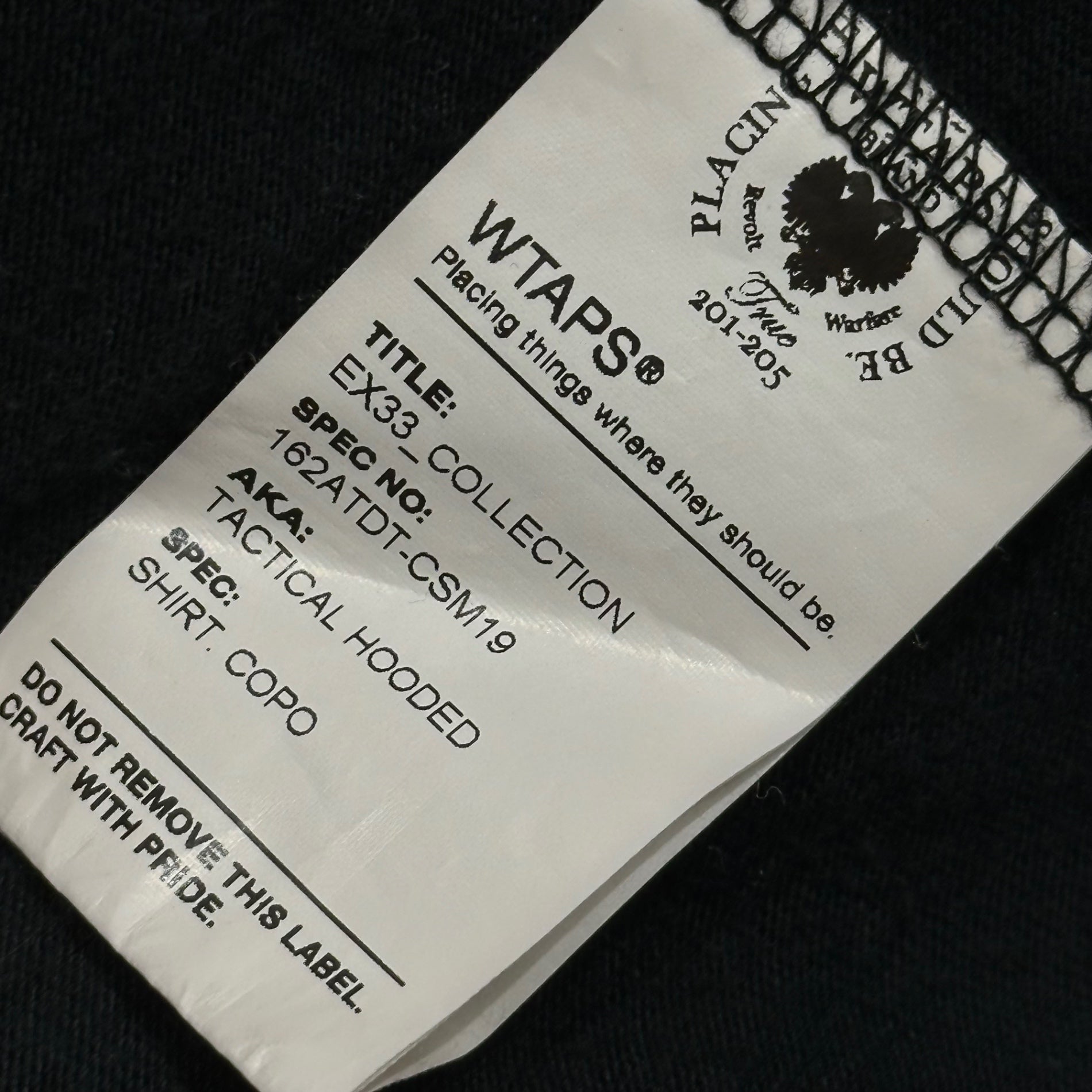 WTAPS(ダブルタップス) 16AW HELLWEEK ZIP UP / SWEATSHIRT. COTTON ハーフ ジップ パーカー 162ATDT-CSM19 L ブラック