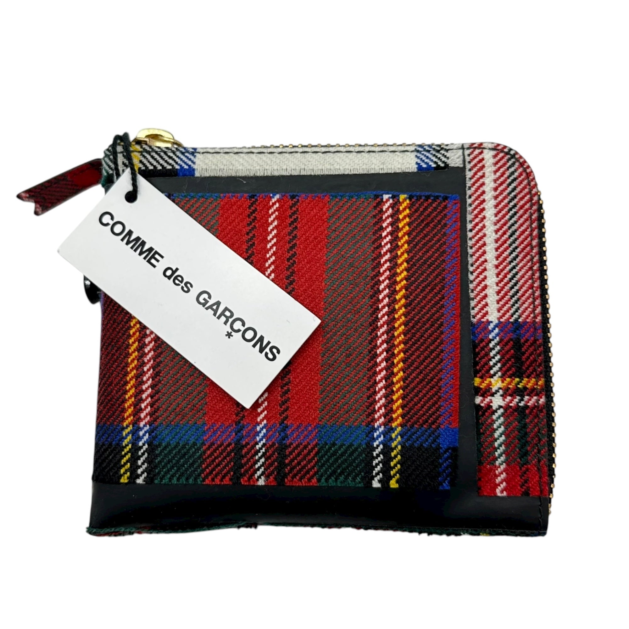 COMME des GARCONS(コムデギャルソン) TARTAN PATCHWORK タータンチェック パッチワーク ジップ 財布 SA3100TP レッド×グリーン
