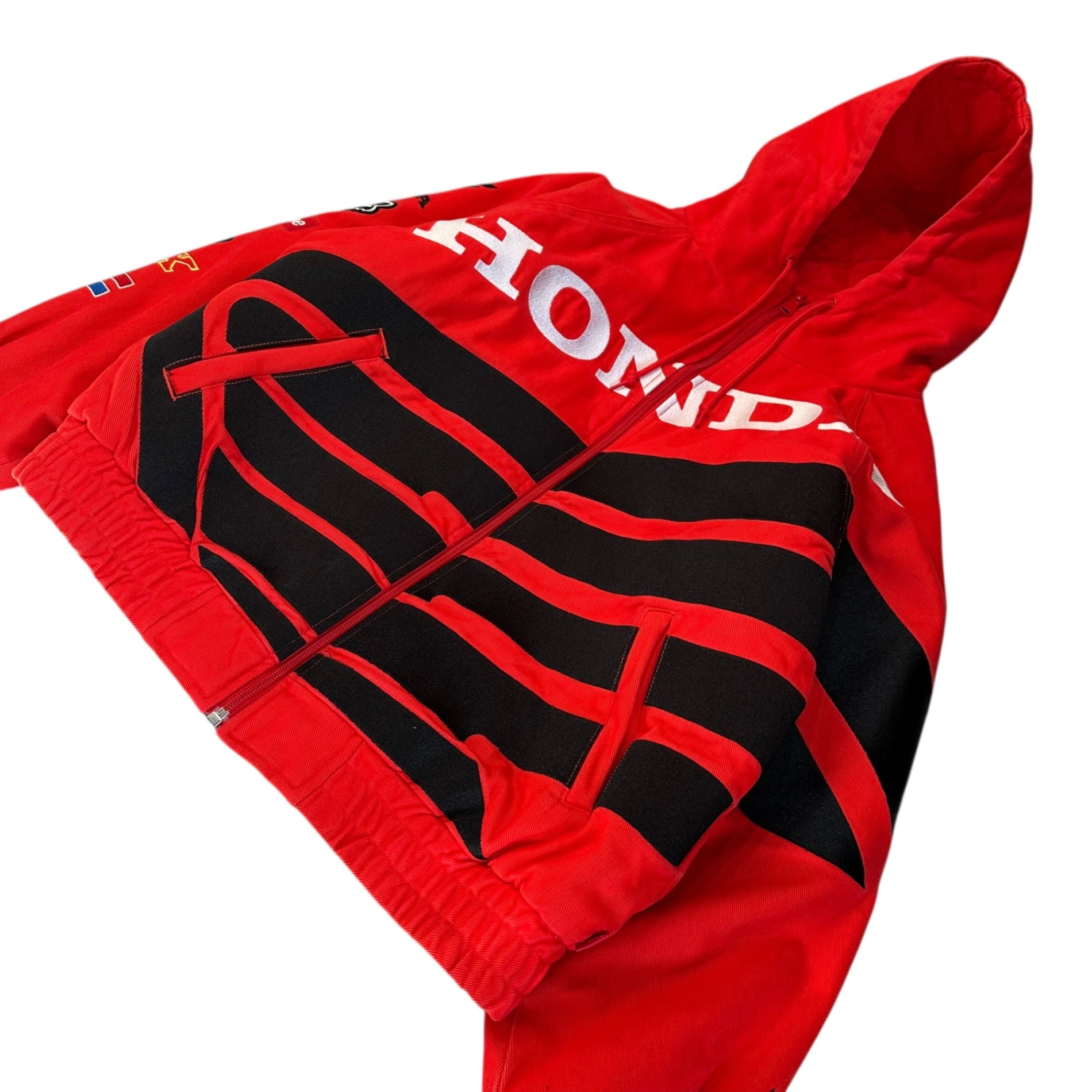 SUPREME(シュプリーム) 19AW Honda Fox Racing Puffy Zip Up Jacket ホンダ フォックス レーシング フーデッド ジップアップ ジャケット S レッド 19FW
