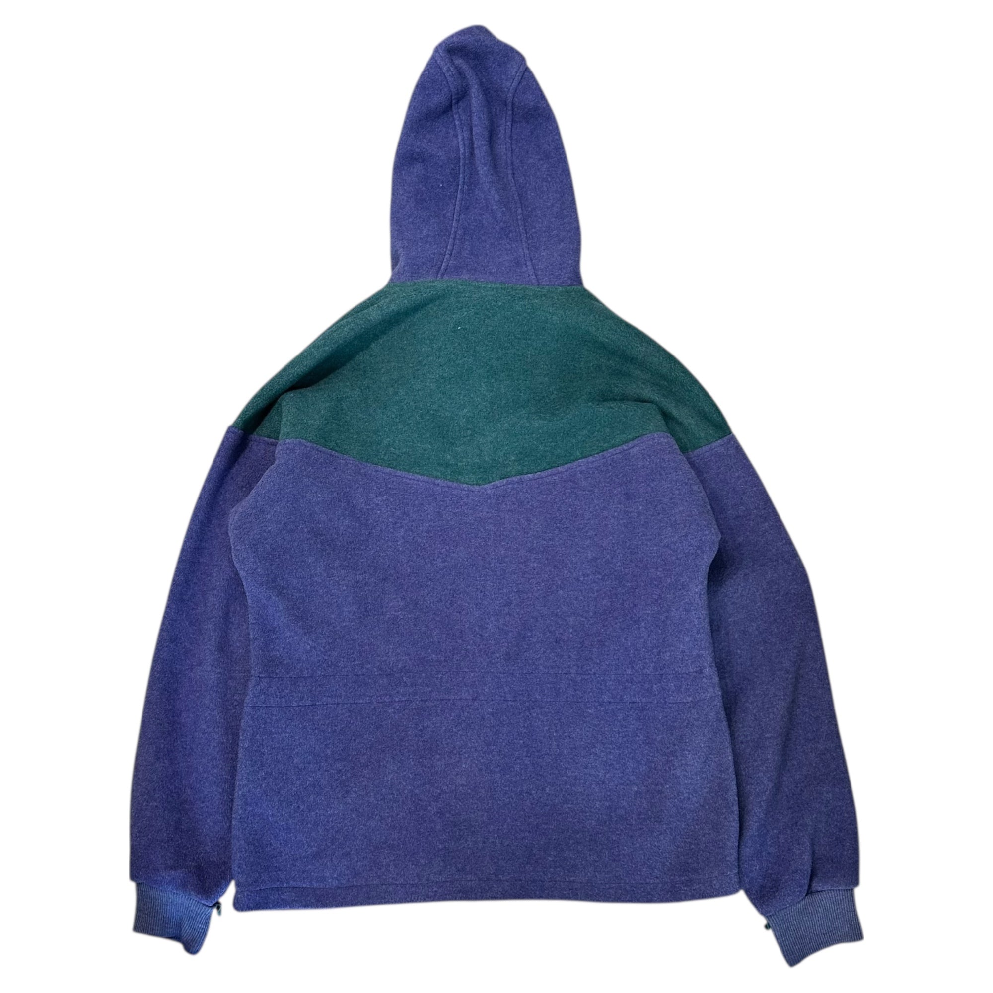 Columbia(コロンビア) 80's～90’s USA made Liner Hooded Fleece Jacket ライナー フーデッド フリース ジャケット 表記消(XL程度) パープル×グリーン 80年代～90年代 ヴィンテージ