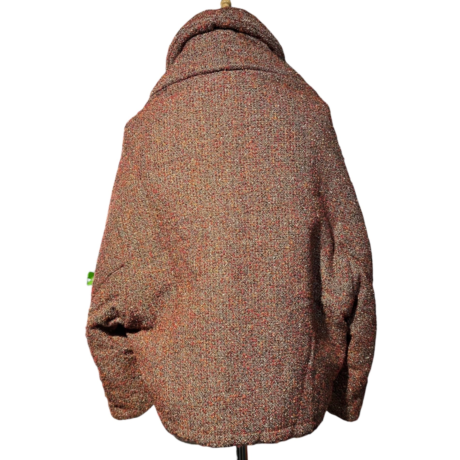 COMME des GARCONS JUNYA WATANABE(コムデギャルソンジュンヤワタナベ) 04AW Tweed Padded Cut-Off Jacket ツイード パテッド カットオフ ジャケット JN-J011 M レッド×オレンジ AD2004 中綿