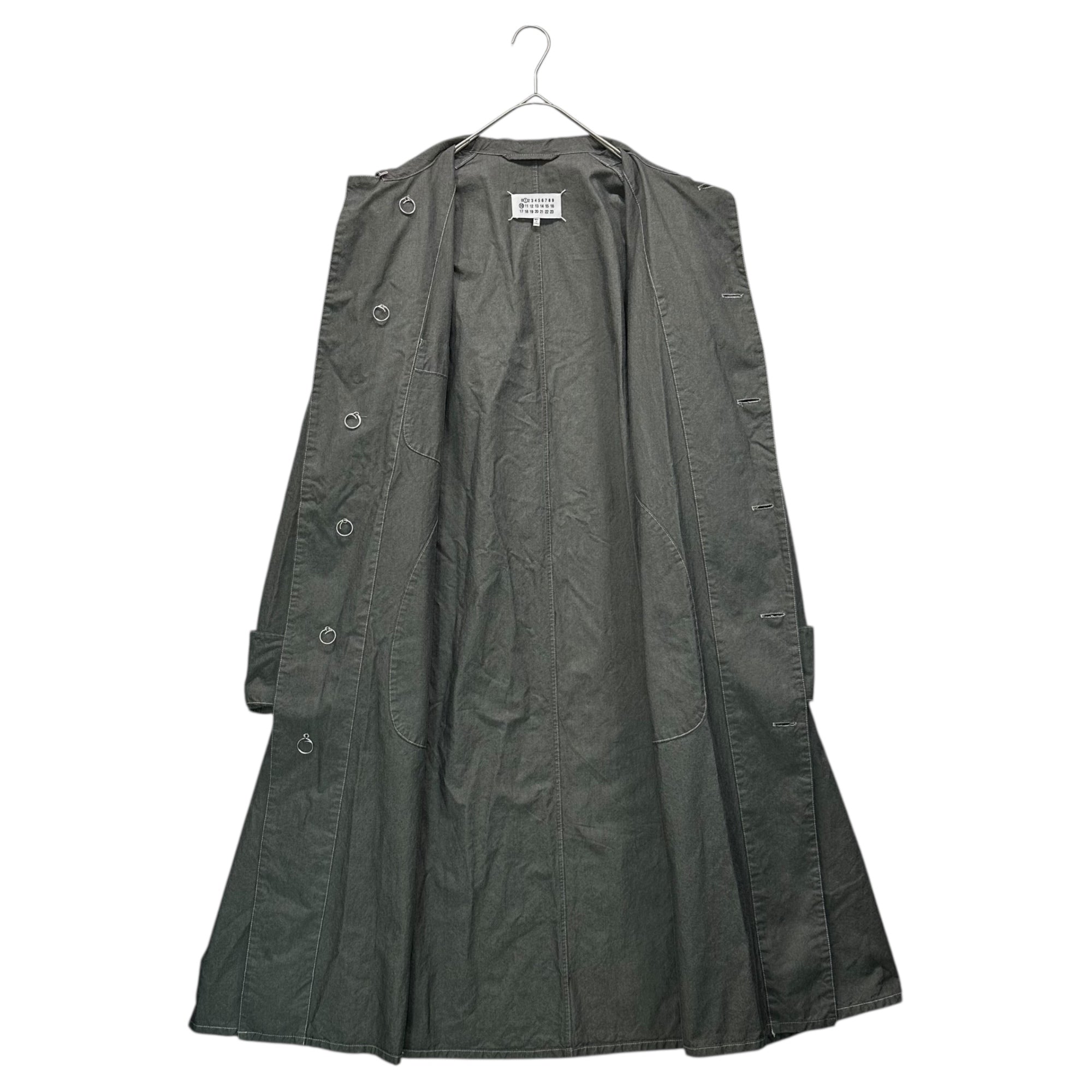 MAISON MARGIELA(メゾンマルジェラ) 25SS Canvas Coat ステンカラー キャンバス ロング コート S50AA0156 42 チャコールグレー