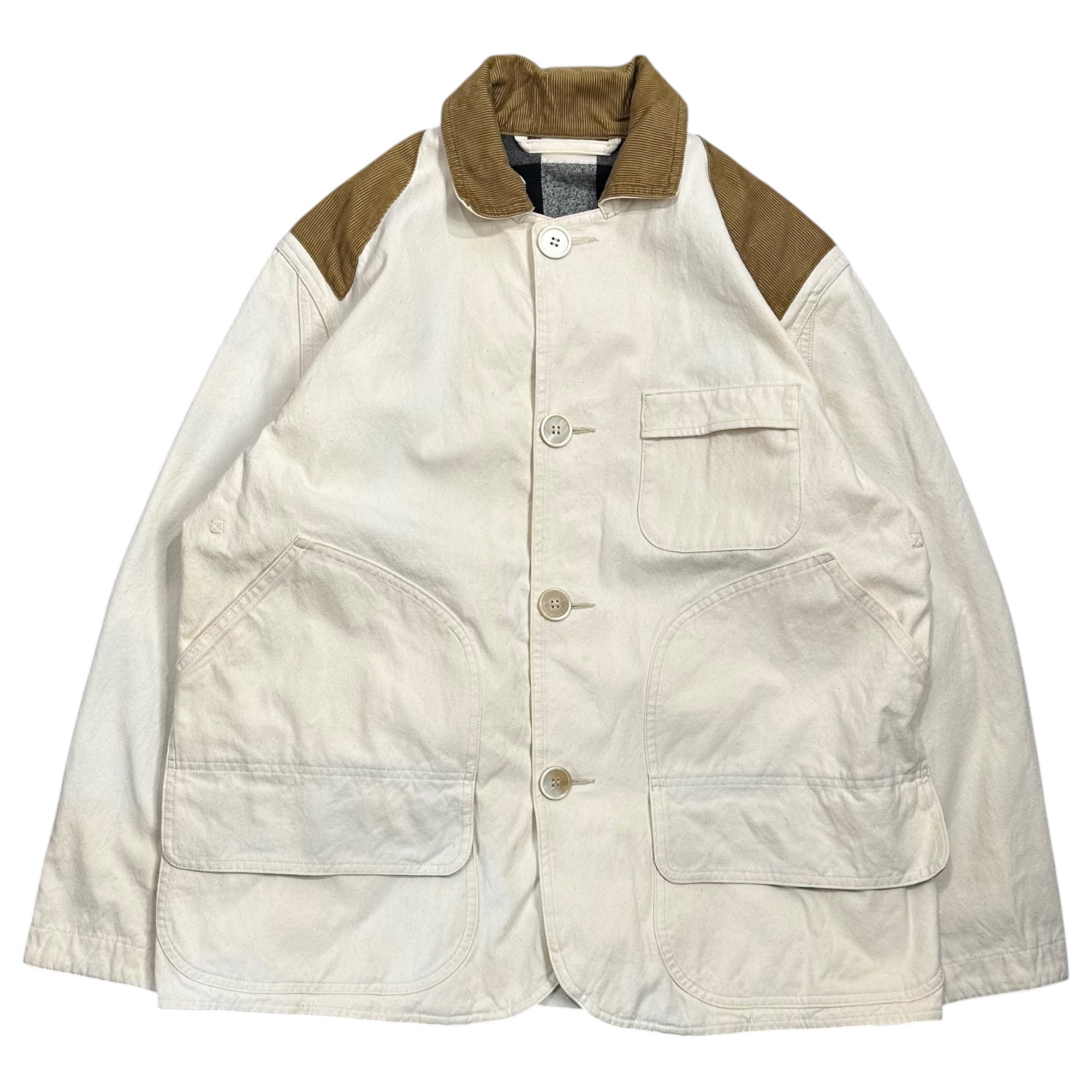 MAISON MARGIELA(メゾンマルジェラ) 22SS  4WAY Check Jacket コットン キャンバス チェック ジャケット S51AM0455 36 ホワイト コート