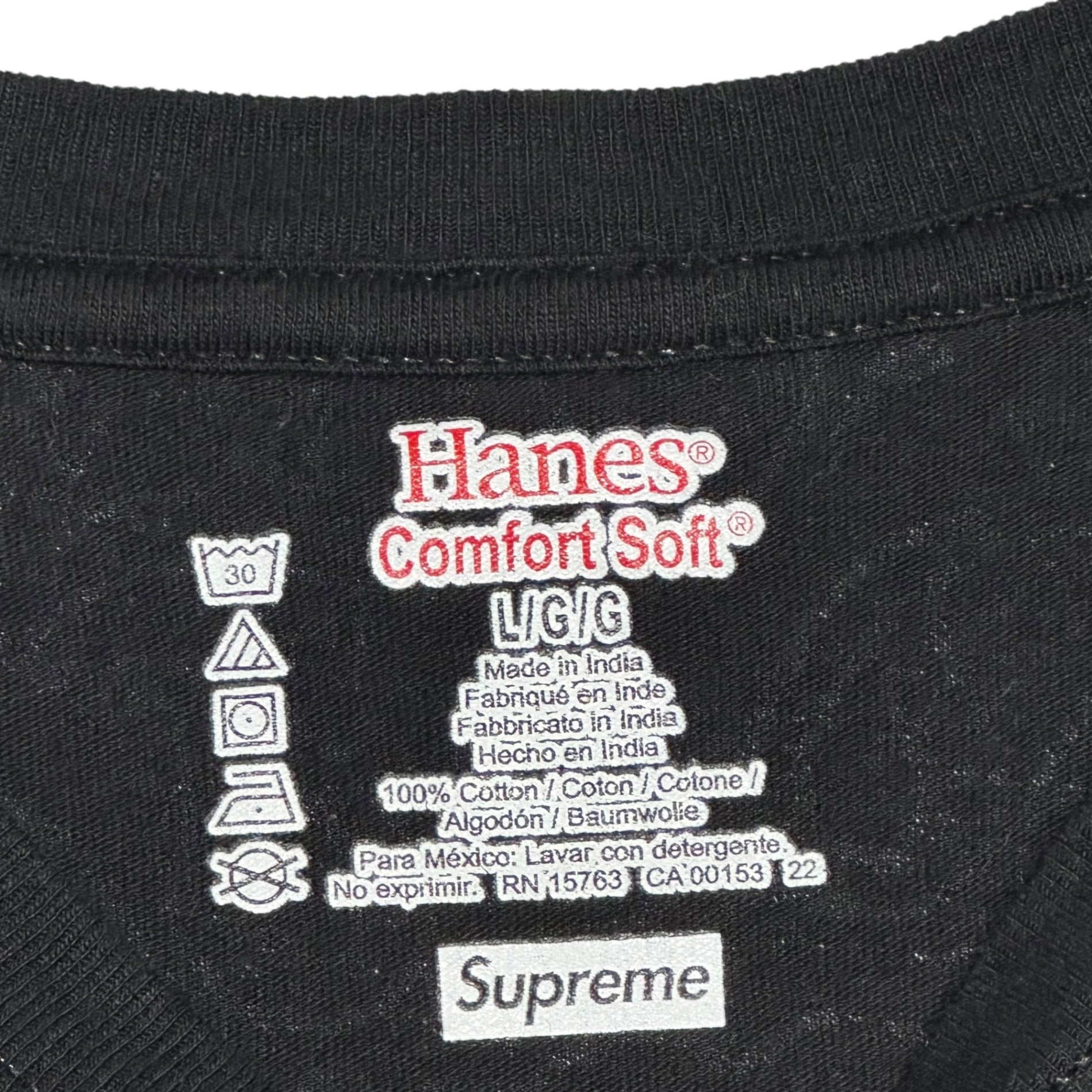 SUPREME(シュプリーム) 22AW Hanes Bandana Tagless Tees バンダナ柄 プリント Tシャツ L ブラック×ホワイト ヘインズ