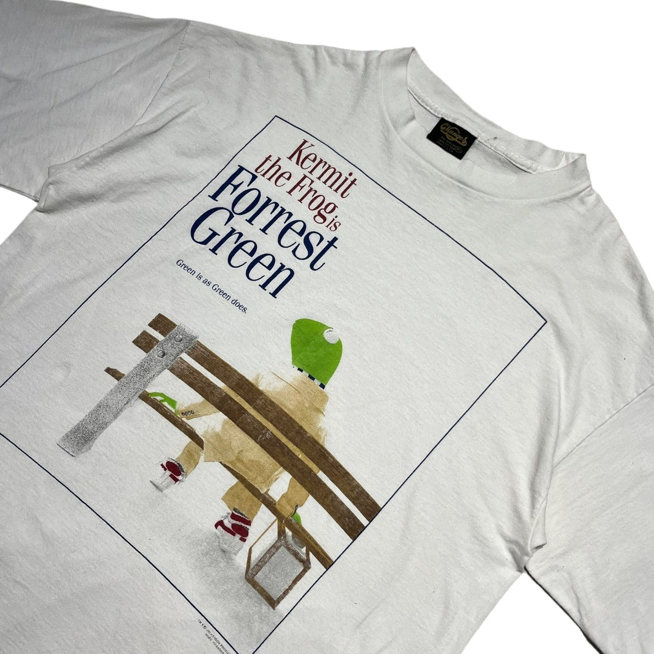 Changes(チェンジィズ) 90's ”Kermit” forest gump parody TEE カーミット フォレスト ガンプ パロディ ヴィンテージ Tシャツ XL ホワイト 90年代 Forrest Green