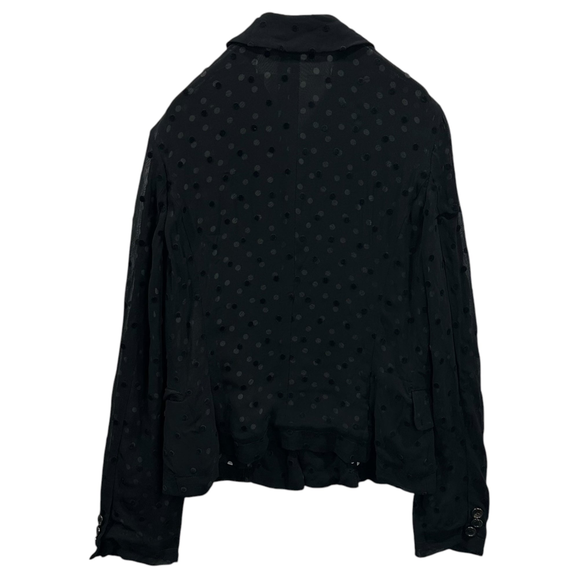 COMME des GARCONS COMME des GARCONS(コムデギャルソンコムデギャルソン) Inside-Out Sheer Polka Dot Jacket インサイドアウト シアー ドット ジャケット W11J003 SS ブラック×ホワイト フランス製 レーヨン