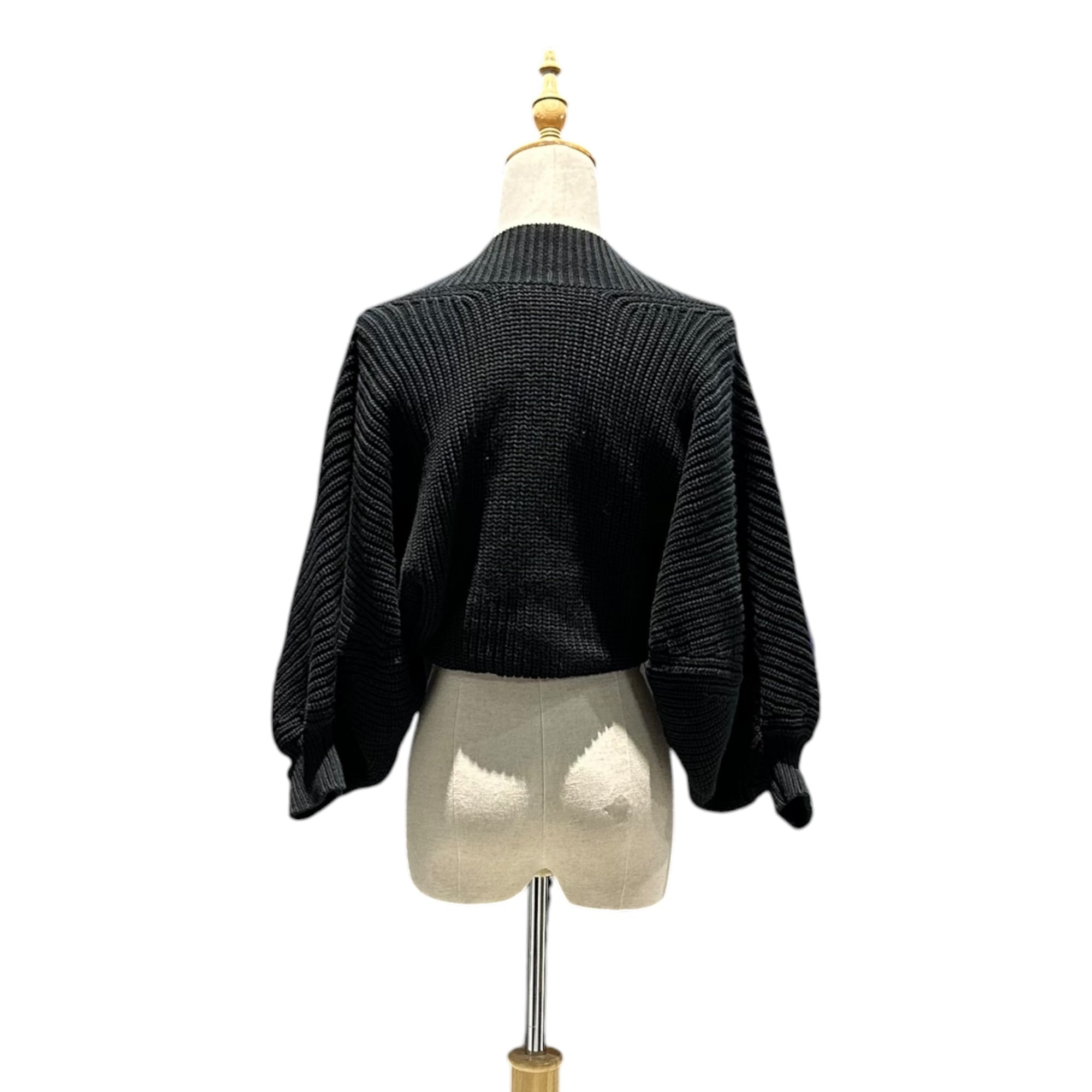 JUNYA WATANABE COMME des GARCONS(ジュンヤワタナベコムデギャルソン) 2003SS Cotton balloon-sleeve bolero バルーン スリーブ コットン ボレロ JI-N017 M ブラック 00's ニット カーディガン