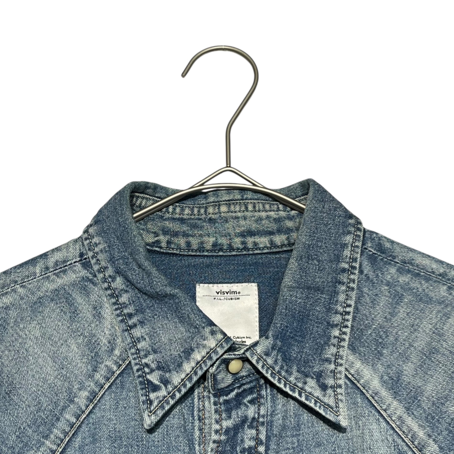 VISVIM(ビズビム/ヴィズヴィム) 12SS Social Sculpture Four Corners Damaged Shirt Indigo ソーシャル スカルプチャー フォー コーナー ダメージ デニムシャツ  2(M) ライトインディゴ