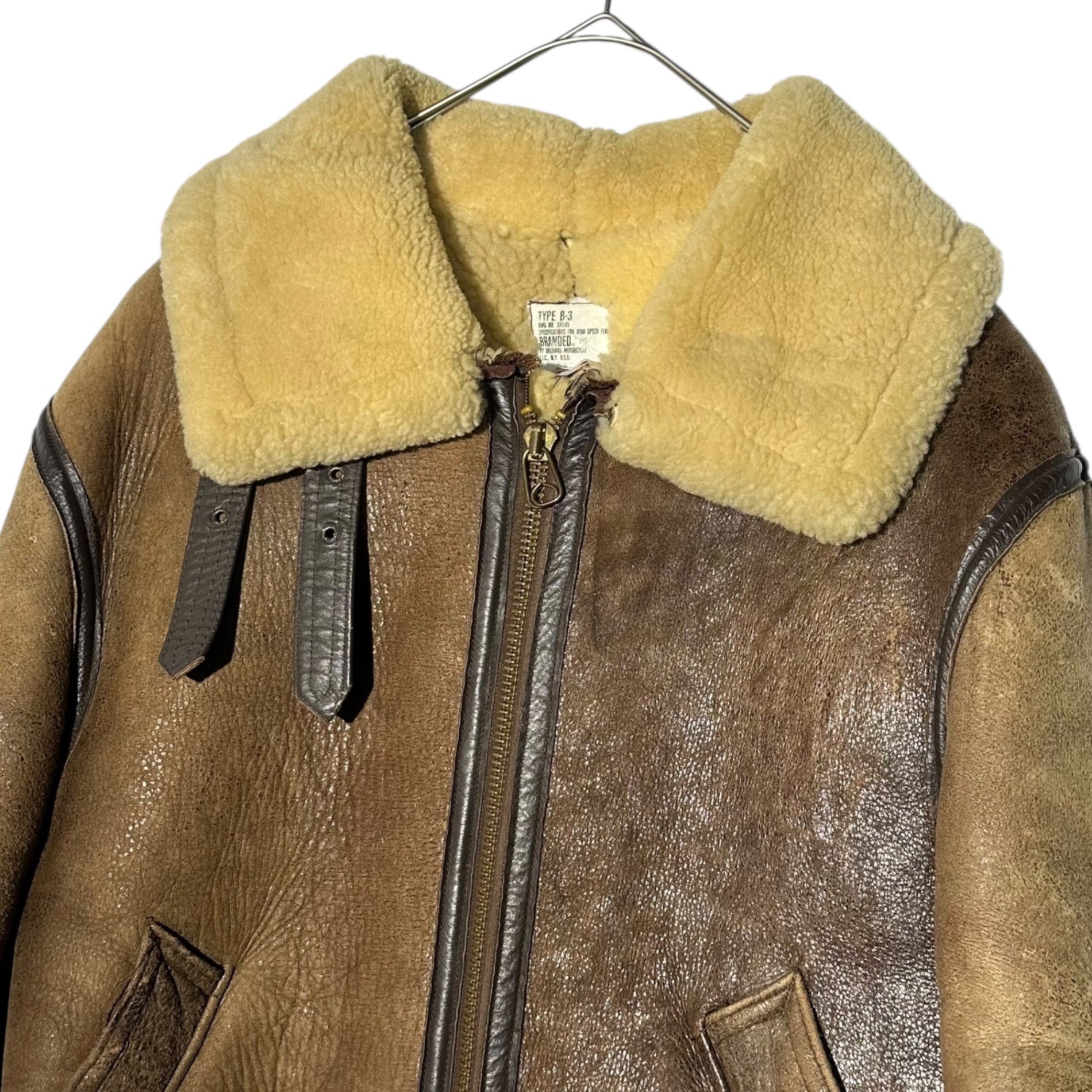 BRANDED(ブランデッド) TYPE B-3Mouton Flight Jacket ムートン フライト ジャケット 34(XS程度) ブラウン USA製 ヴィンテージ