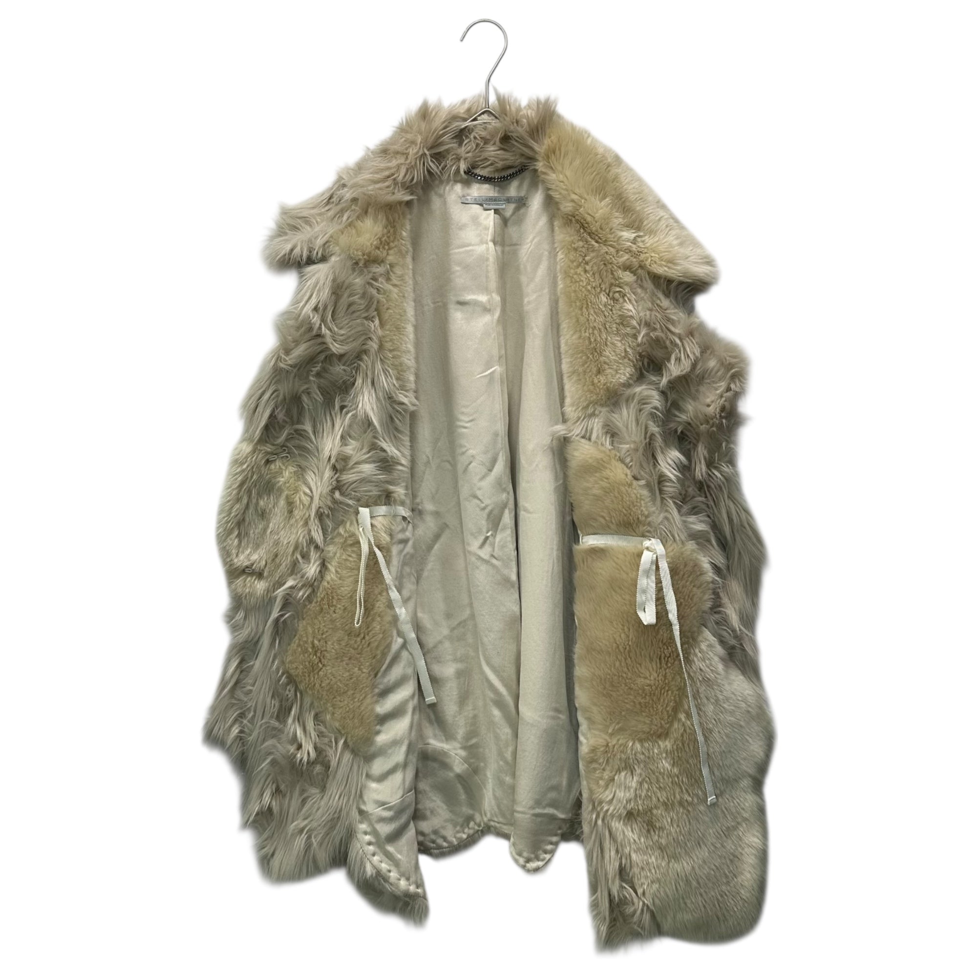 STELLA McCARTNEY(ステラマッカートニー) 18AW Faux Fur Long Vest フェイクファー ロング ベスト UP56 2018 01372 36(S程度) アイボリー エコファー