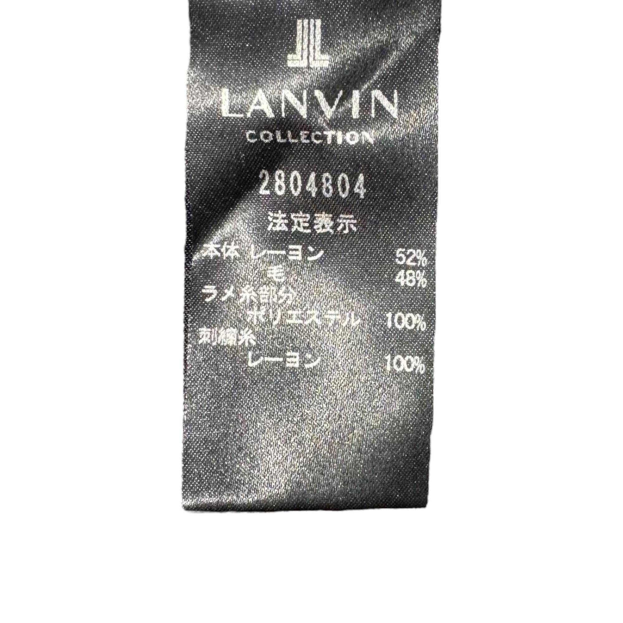 LANVIN COLLECTION(ランバン コレクション) Beaded Patch Decoration Ensemble Cardigan ビーズ ワッペン 装飾 アンサンブル カーディガン 38(M程度) グレー