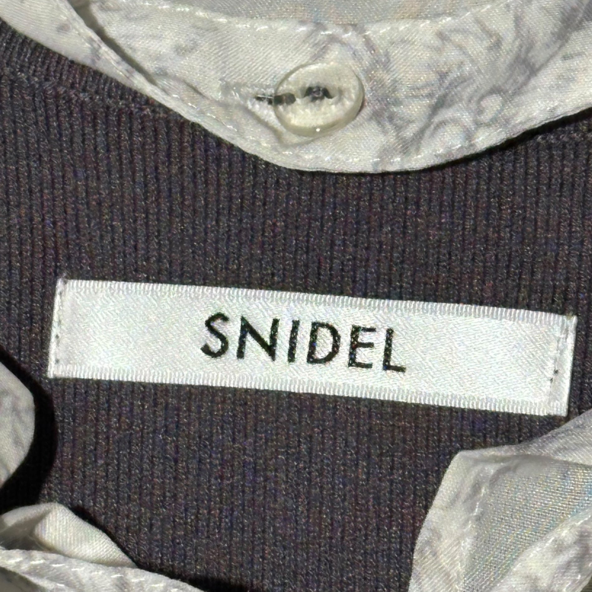 snidel(スナイデル) ケープ デザイン ニット ドッキング ワンピース SWNO224101 1(S程度) グレー 付け襟 タイト リブ ノースリーブ ロング