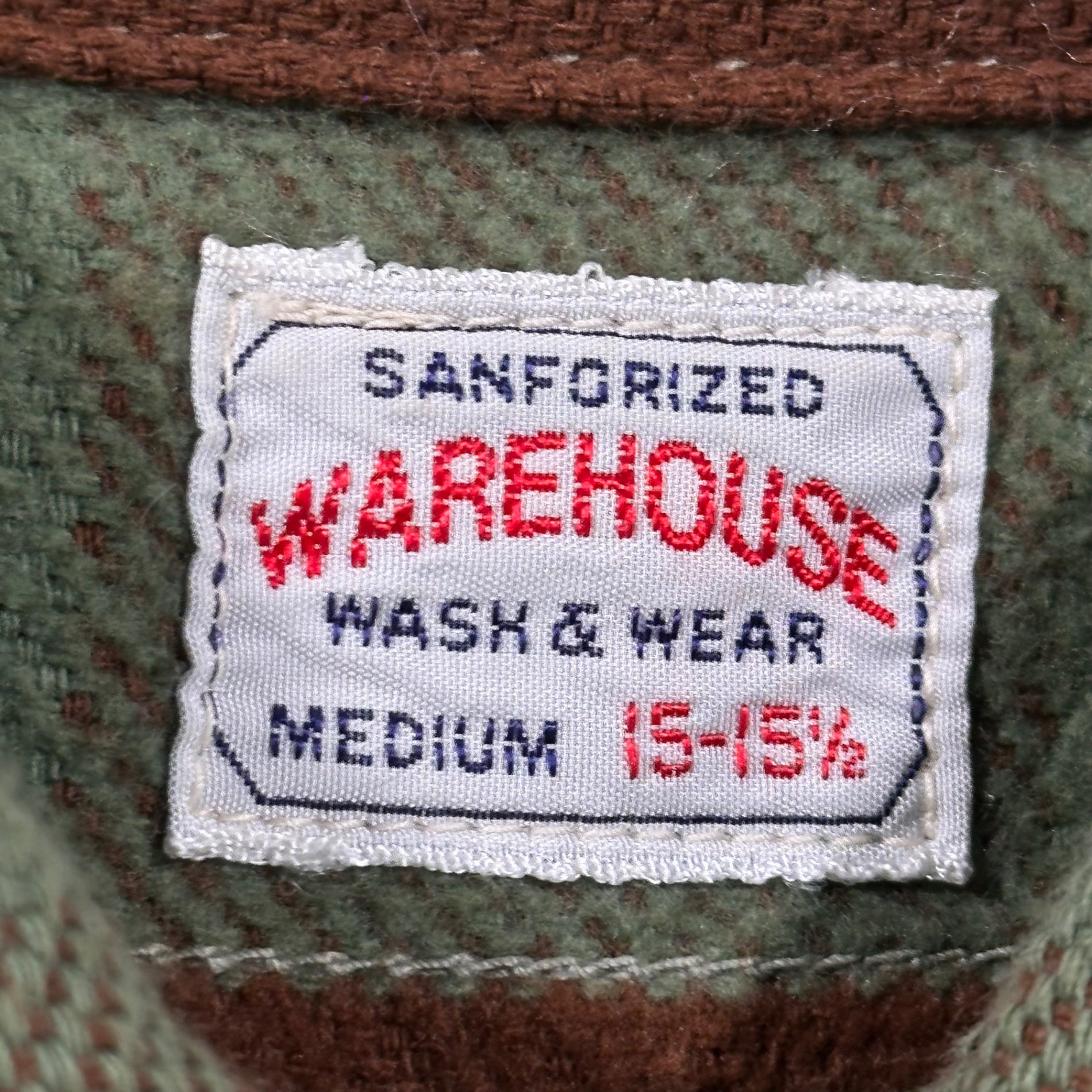 WAREHOUSE(ウエアハウス) Cotton Flannel Shirt - Buffalo Check コットン フランネル シャツ - バッファロー チェック 15-15 1/2(M程度) グリーン×ブラウン