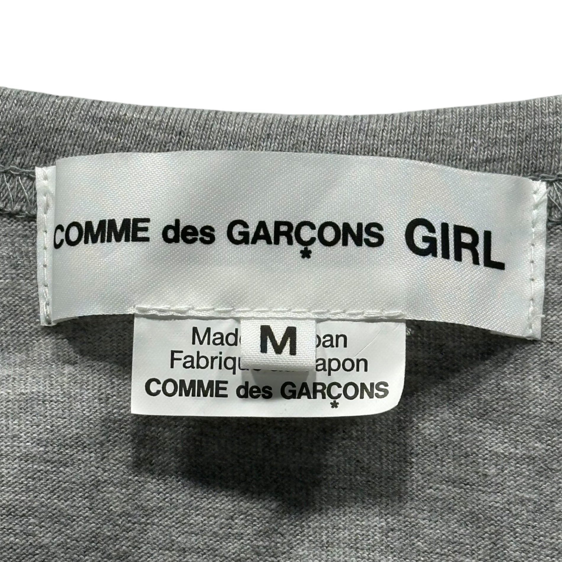 COMME des GARCONS GIRL(コムデギャルソンガール) 22SS Tulle Sleeve T-Shirt チュール スリーブ Tシャツ NI-T007 M グレー×ホワイト AD2021