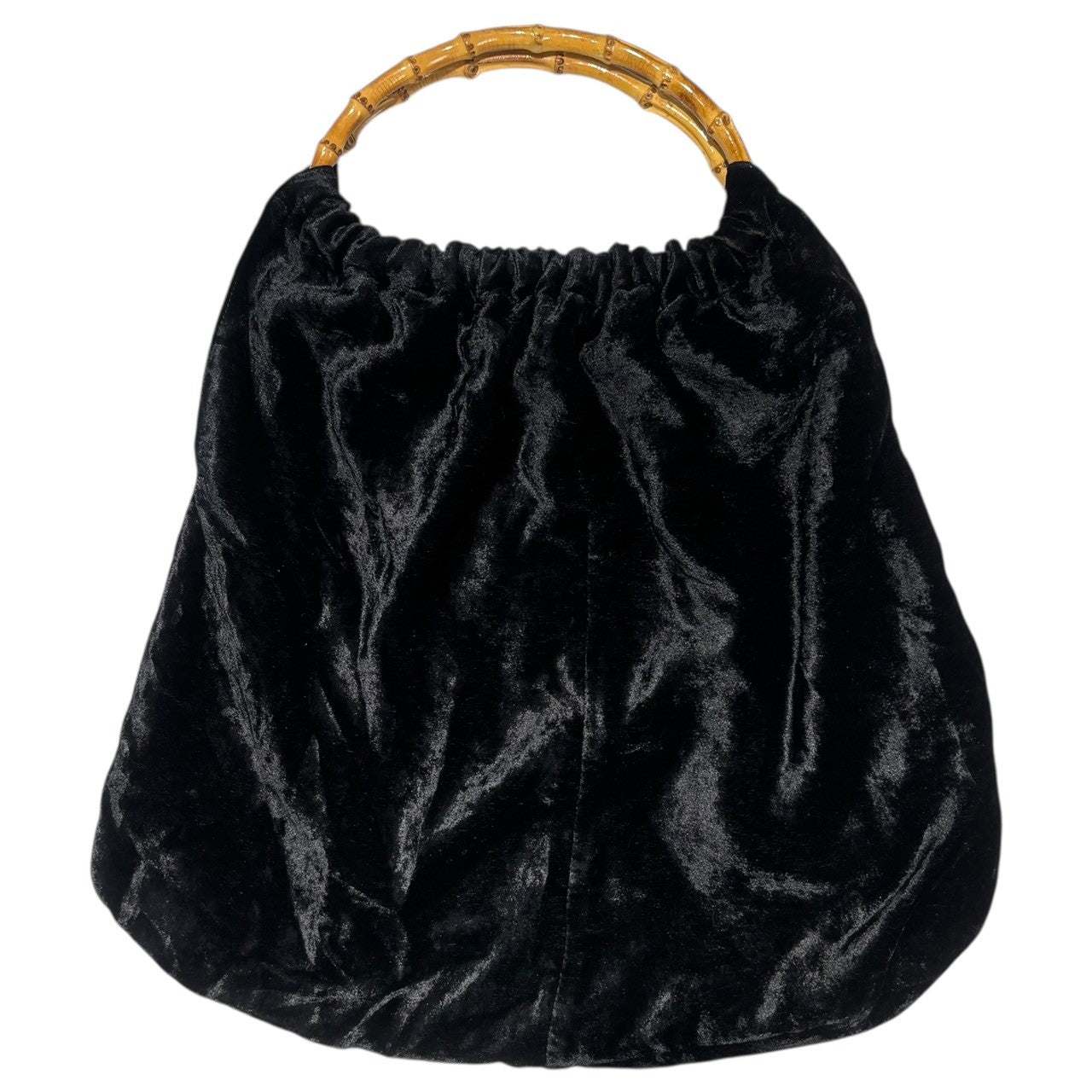 COMME des GARCONS(コムデギャルソン) 青山限定 Bamboo Handle Velour Tote Bag バンブー ハンドル ベロア トート バッグ ブラック ハンド