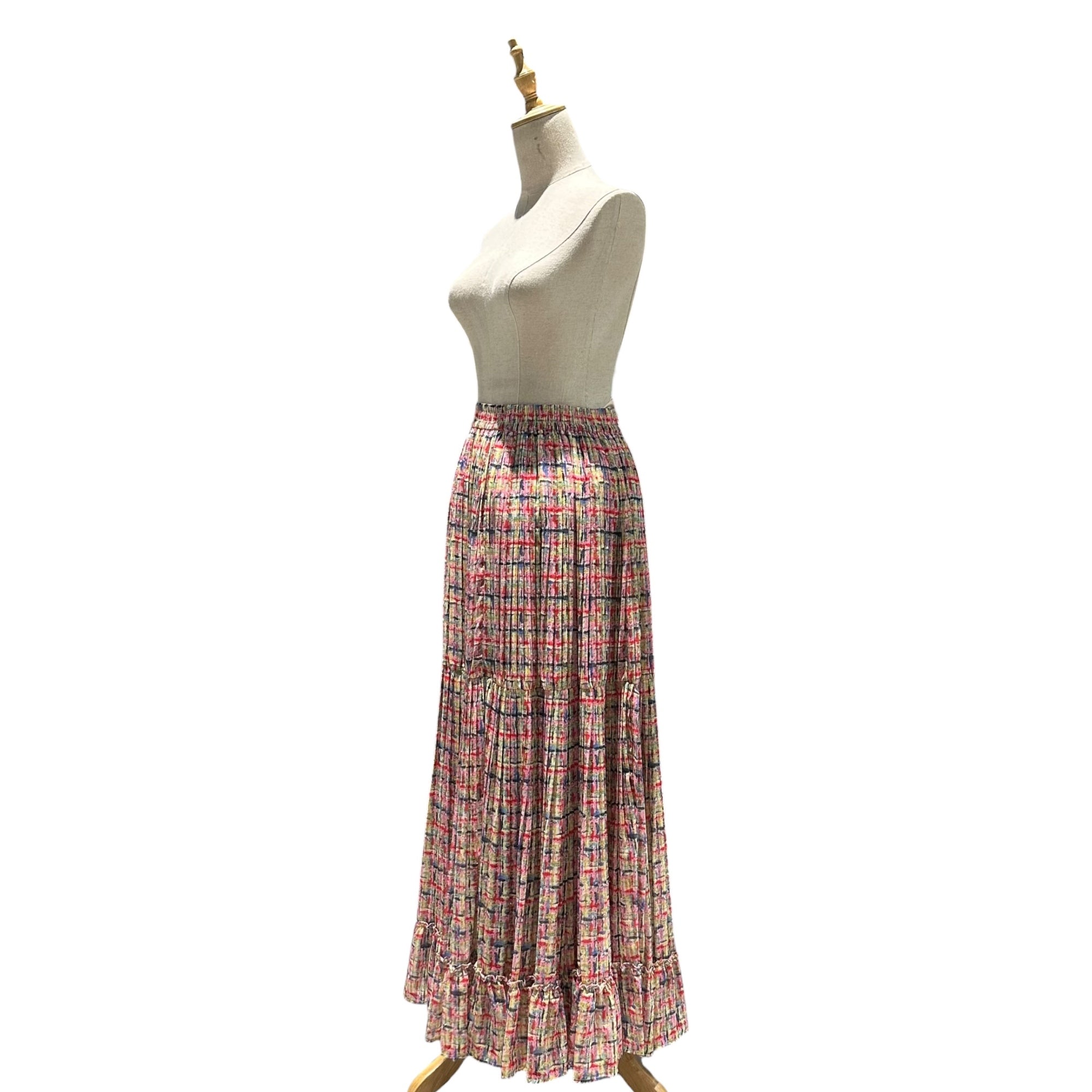 sov.(ソブダブルスタンダードクロージング) All-Over Print Pleated Long Maxi Skirt 総柄 プリーツ ロング マキシ スカート 0502-021-251A 38 マルチカラー