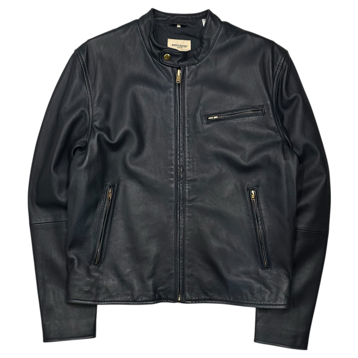 LEVI'S MADE & CRAFT(リーバイスメイド＆クラフト) Leather Biker Jacket レザー バイカー ジャケット シープハイド 17141-0001 2 ネイビー