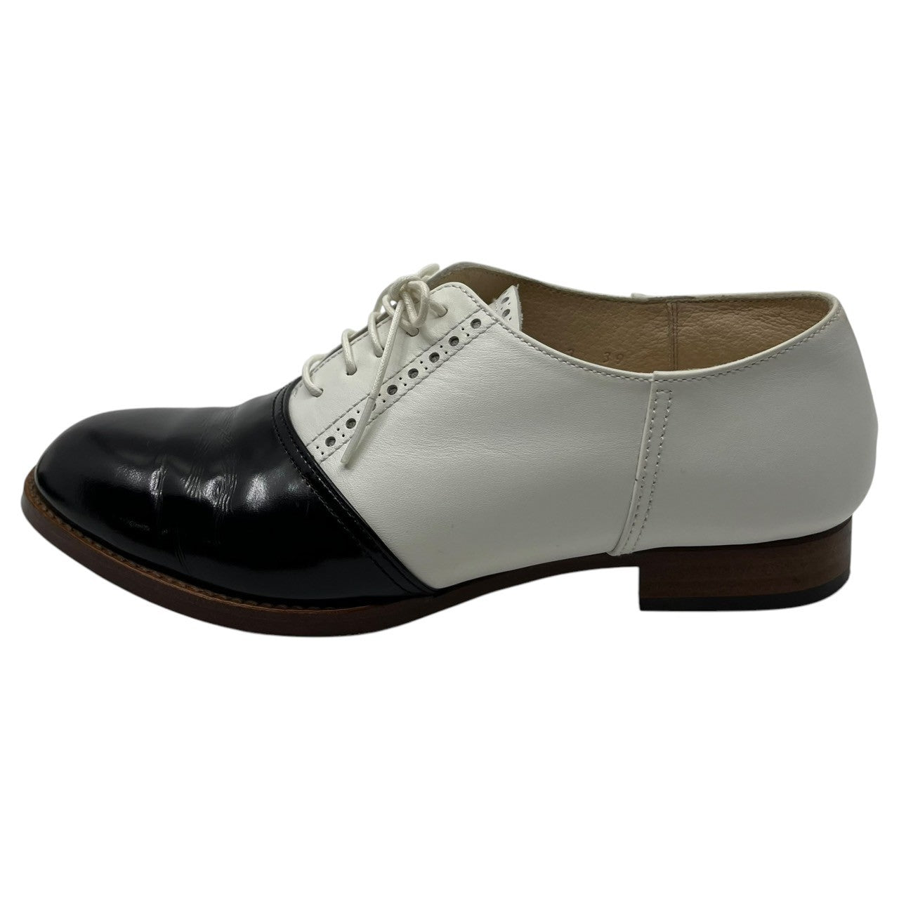 Pelleterno(ペレテルノ) bicolor lace-up shoes バイカラー レースアップ シューズ 39(24.5cm程度) ホワイト×ブラック