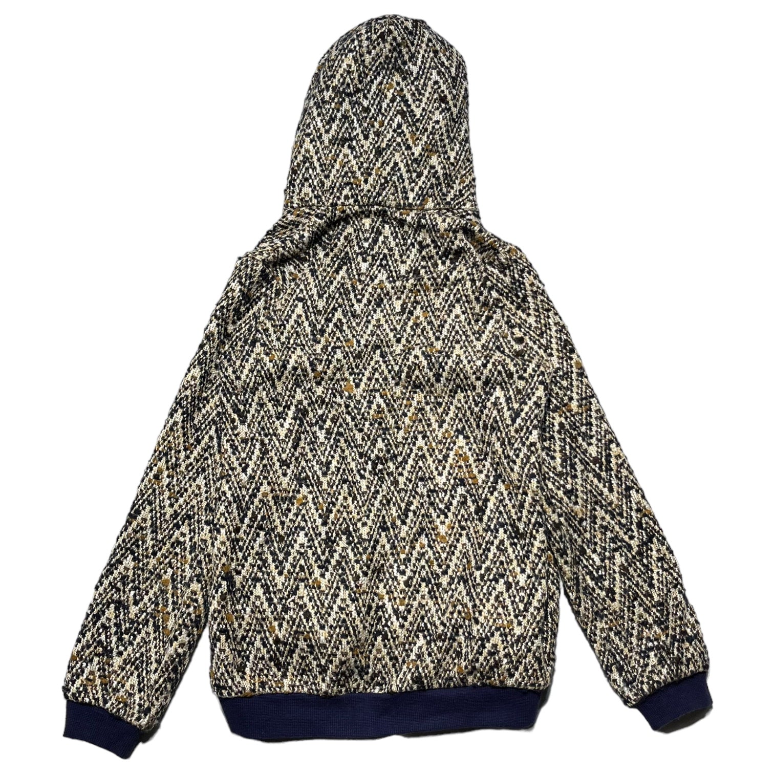 ohta(オオタ)  zip up knit hoodie ジップアップ ニット パーカー SIZE MS　 ブラウン×ネイビー