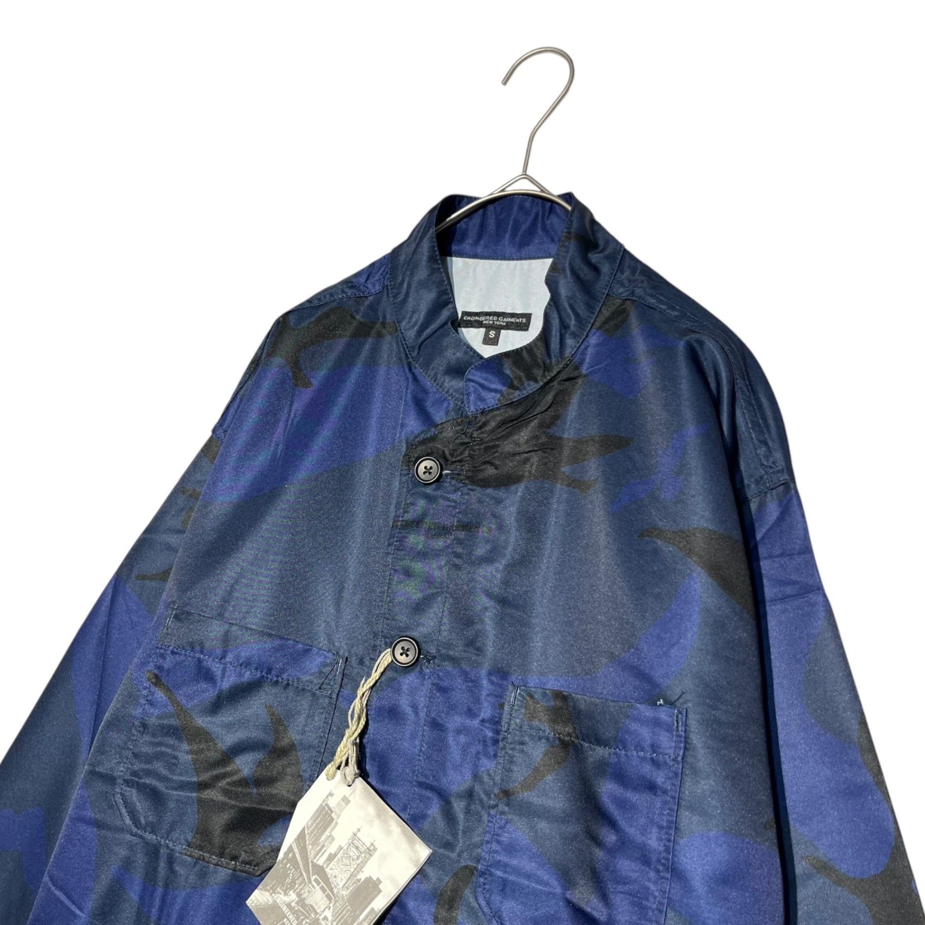 Engineered Garments(エンジニアードガーメンツ) Dayton Shirt – Poly Segull Print Poplin  デイトン シャツ – ポリ シーガル プリント ポプリン S ネイビー カモフラ ジャケット カバーオール コックシャツ