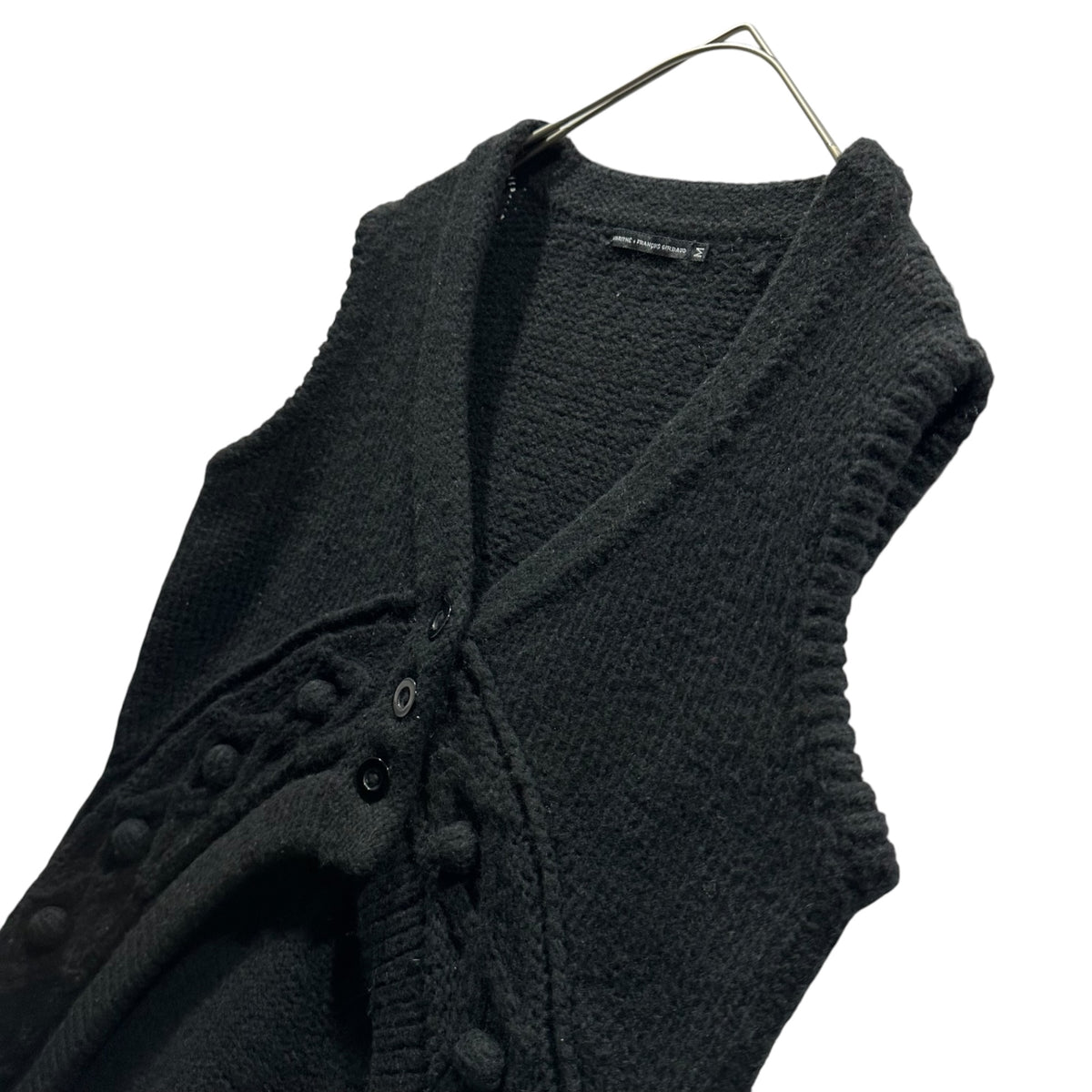 MARITHE FRANCOIS GIRBAUD(マリテフランソワジルボー) Deformed-Knit Vest 変形 ニット ベスト F7-8225 M ブラック