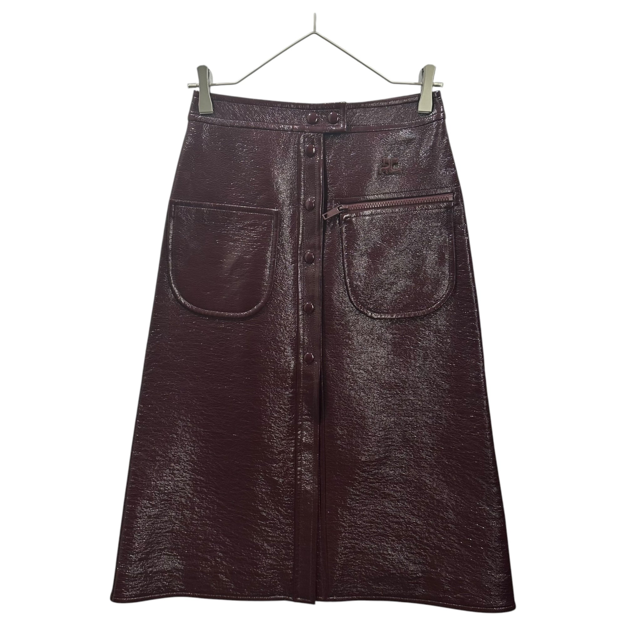courreges(クレージュ) Vinyl Midi Skirt ビニール ミディ スカート 8624-343-0103 34 ボルドー