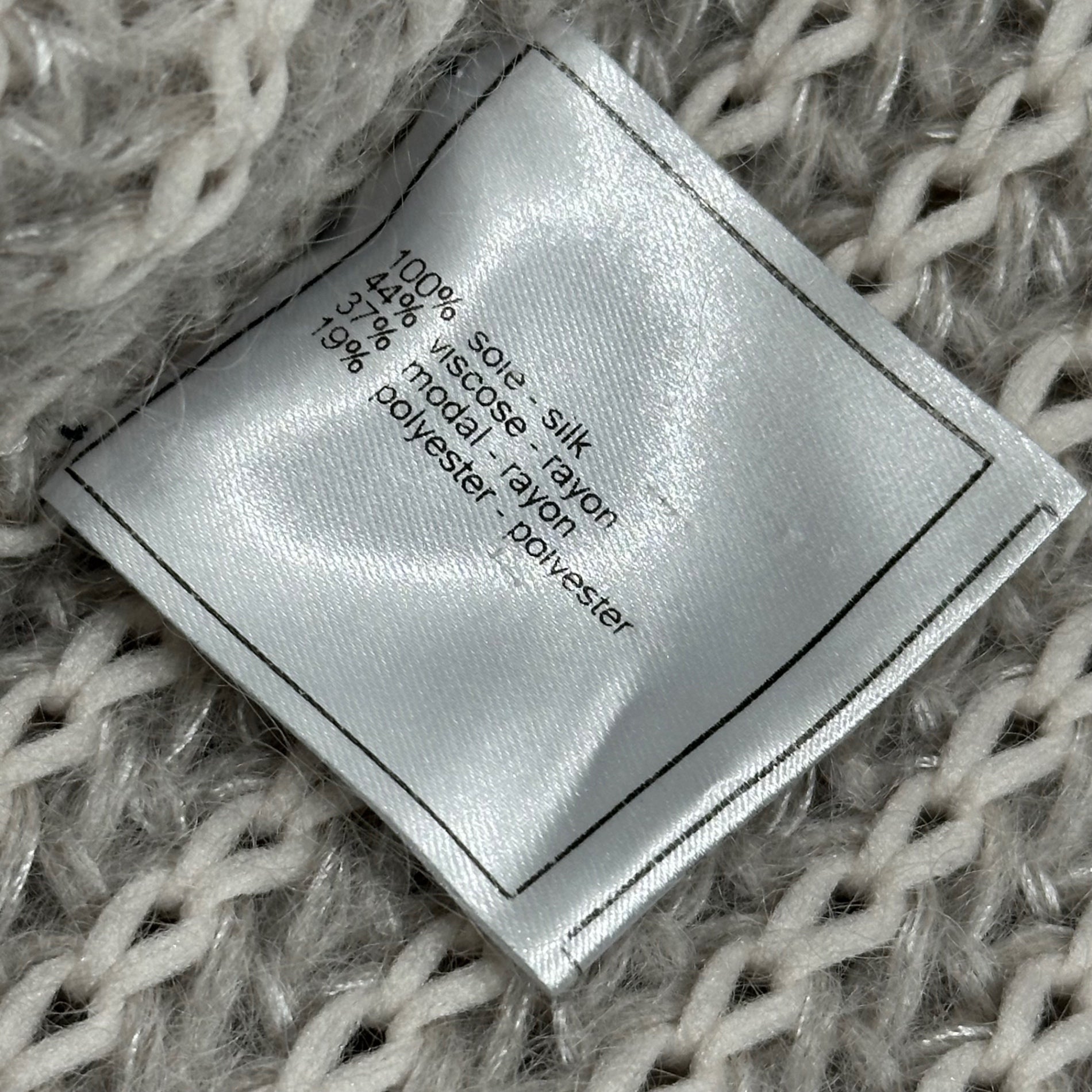 CHANEL(シャネル) 2004AW Silk Rayon Super Long Cardigan シルク レーヨン スーパー ロング カーディガン P23893W03364 38 ライトグレー 04A ニット