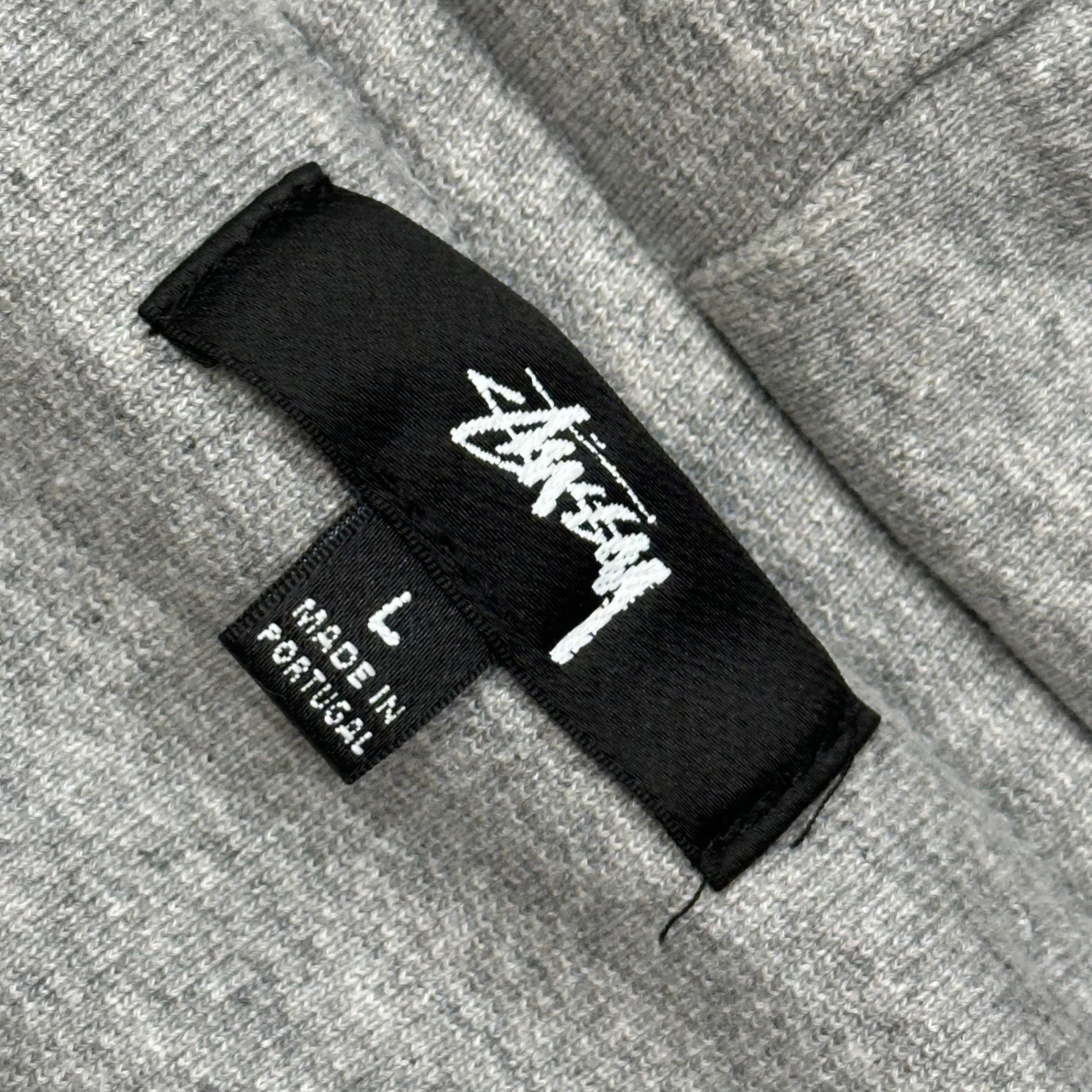 STUSSY(ステューシー) Double Face Label Zip Hoodie ダブル フェイス ラベル ジップ パーカー L ライトグレー