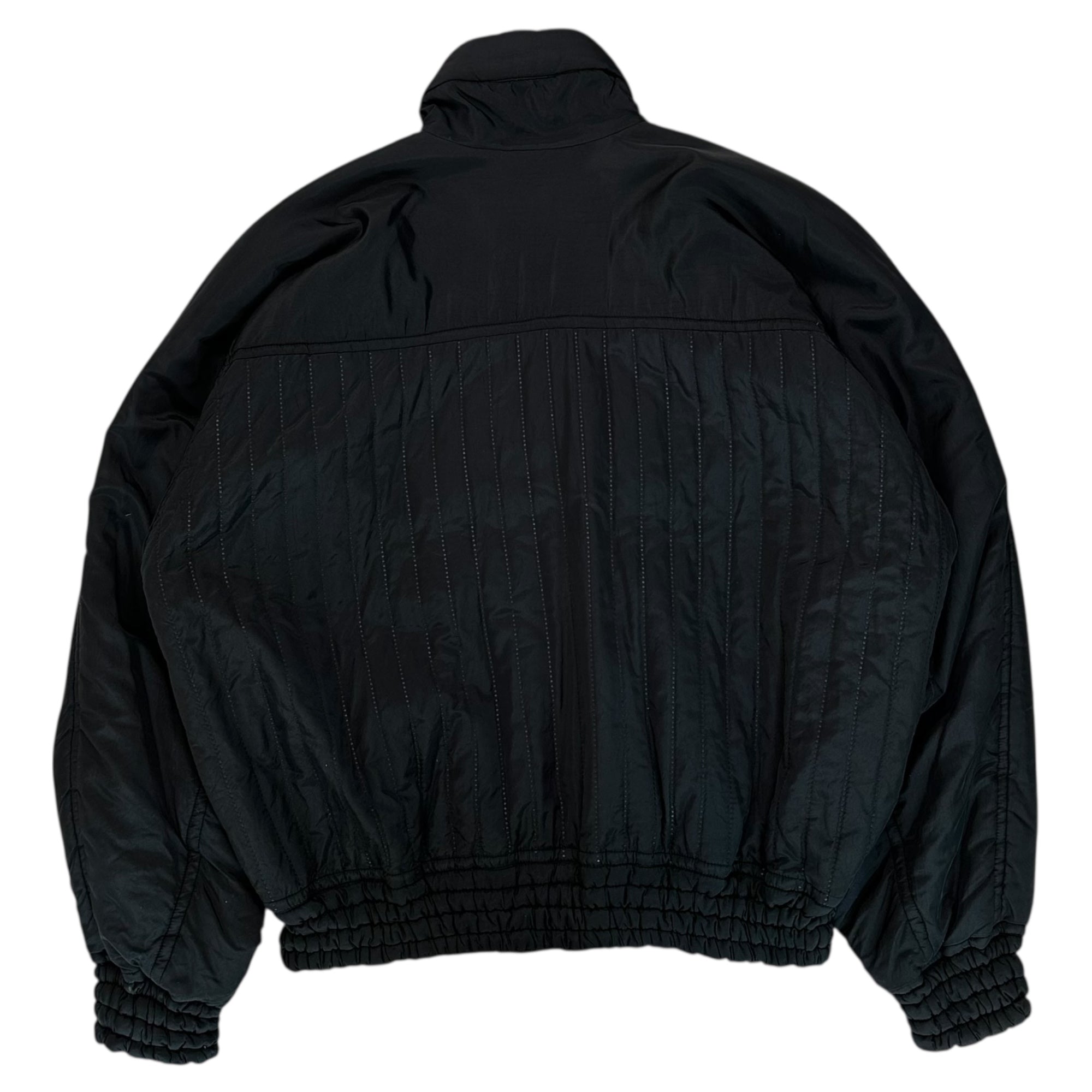 ISSEY MIYAKE MEN(イッセイミヤケメン) 87’s Archive Striped Padded Bomber Jacket アーカイブ ストライプ パテッド ボンバー ジャケット LG23037 L ブラック 80年代 80's ヴィンテージ 筆タグ