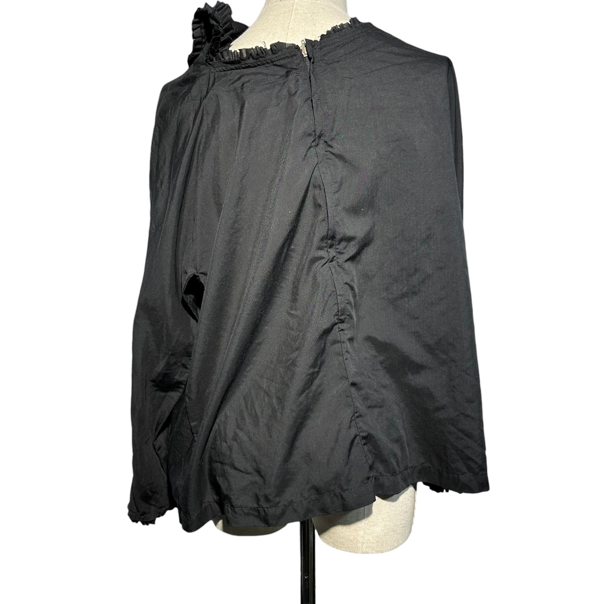 COMME des GARCONS COMME des GARCONS(コムデギャルソンコムデギャルソン) 15AW  Asymmetrical Ruffle collar L/S Blouse アシンメトリー フリル カラー 長袖 ブラウス RP-B026 M ブラック AD2015