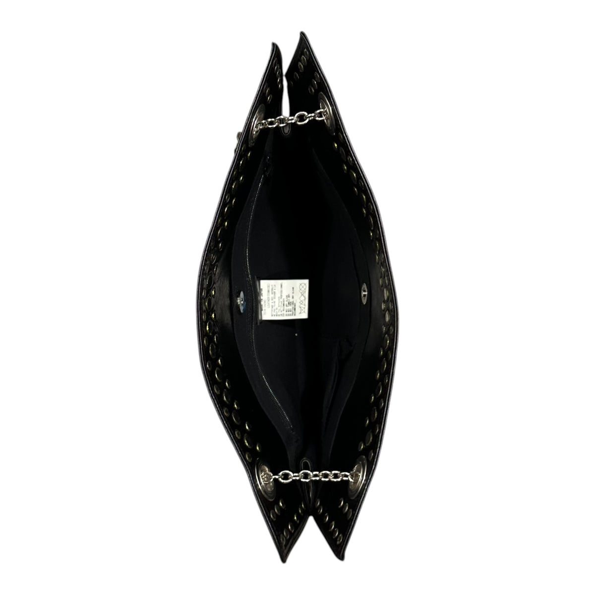Y's(ワイズ) Leather Stud Double-Chain Shoulder Bag レザー スタッズ ダブル チェーン ショルダーバッグ YR-121-771 ブラック