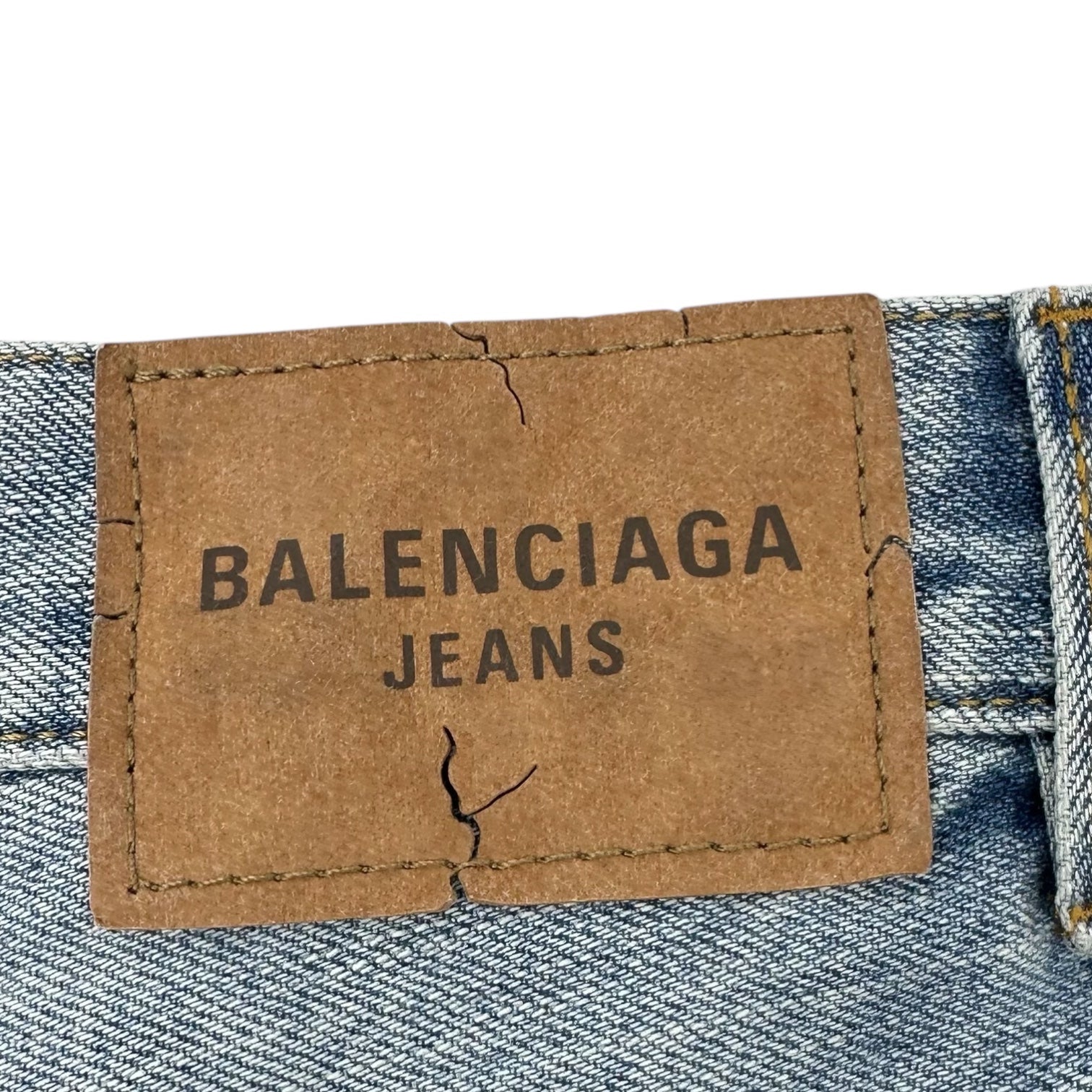 BALENCIAGA(バレンシアガ) 24SS Baggy Pants ウォッシュ加工 バギー デニム パンツ 745213 XS ライトインディゴ ワイド