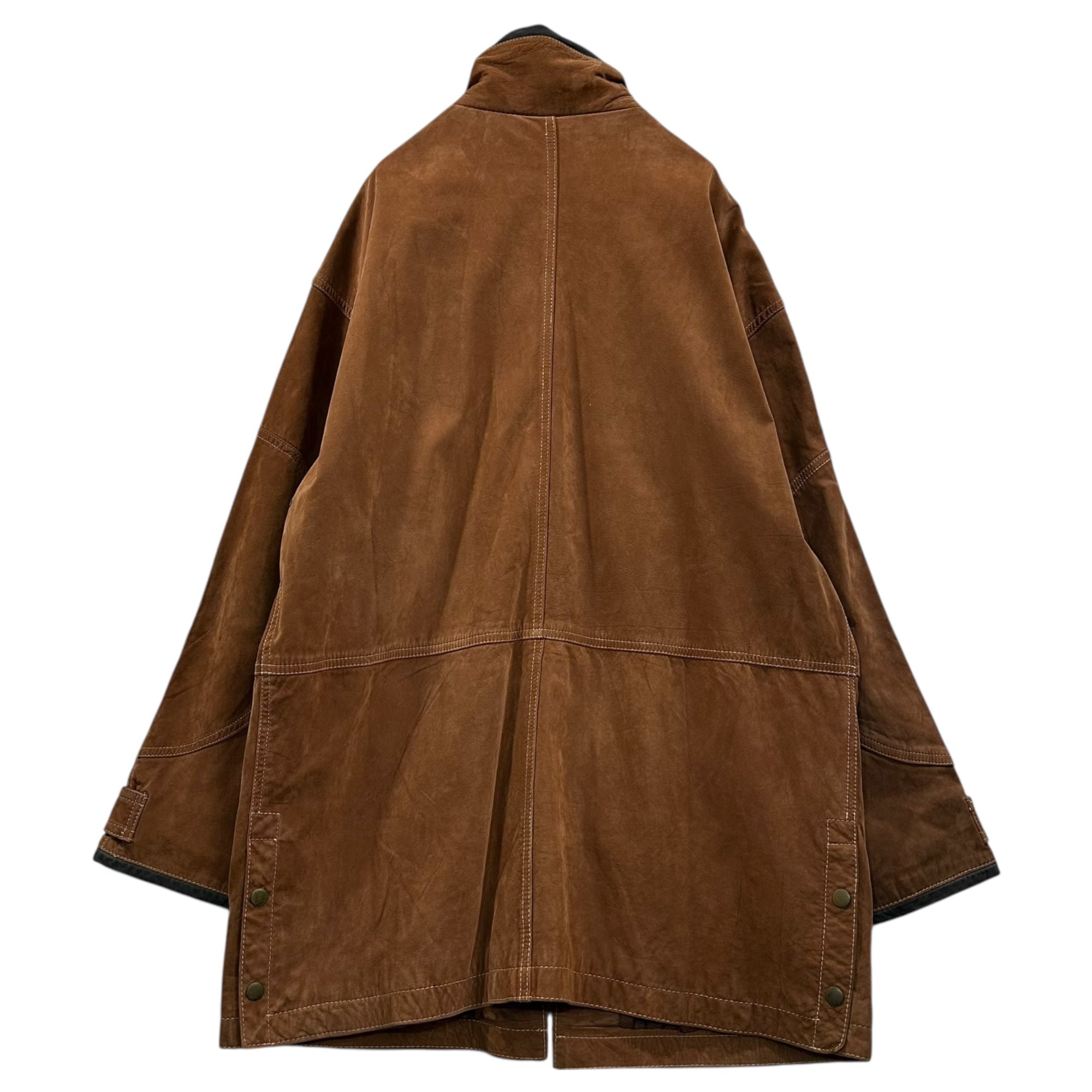 VINTAGE(ヴィンテージ) Old Nubuck Leather High-Neck Coat オールド ヌバック レザー ハイネック コート L ブラウン