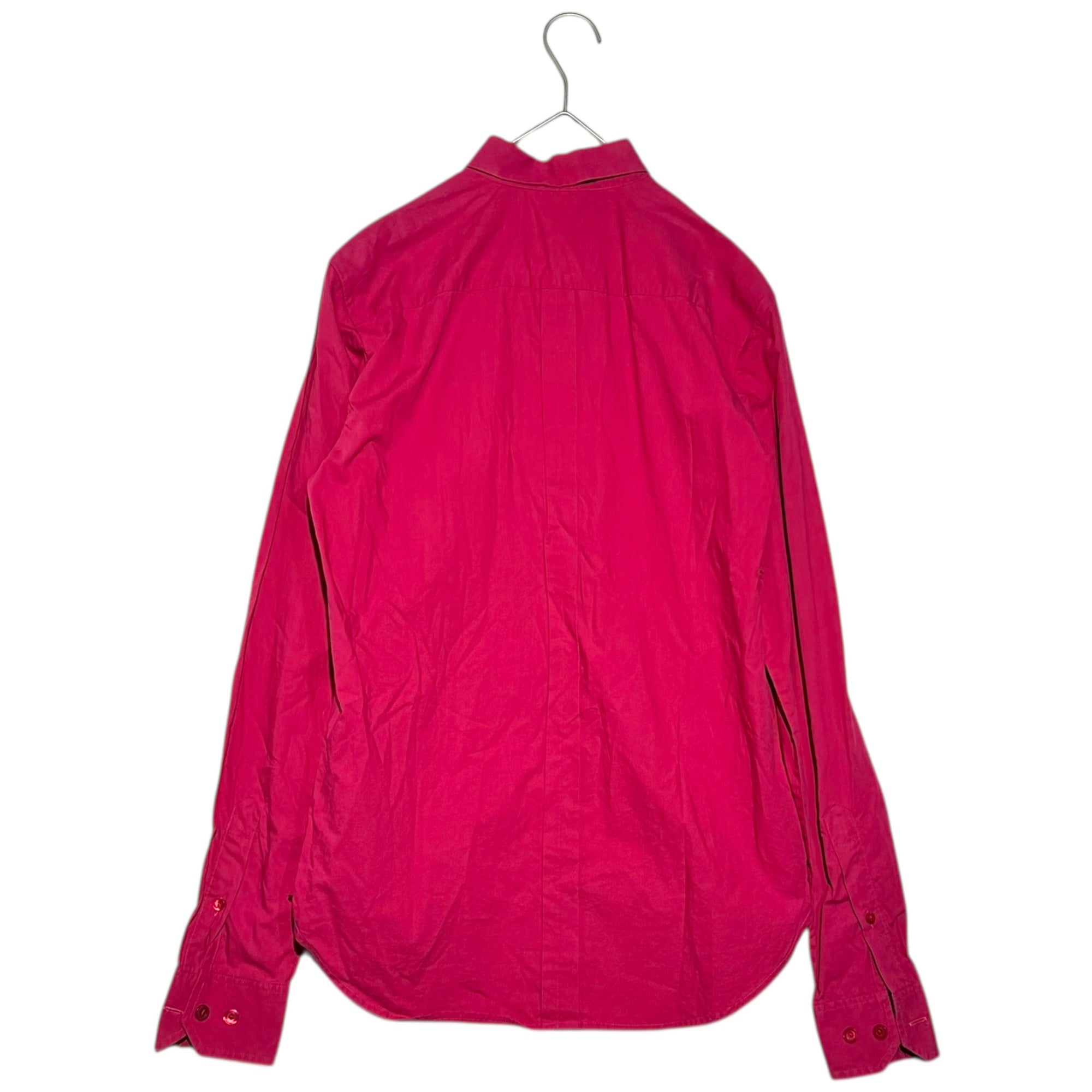 RAF SIMONS×FRED PERRY(ラフシモンズ×フレッドペリー) Logo Embroidered BD L/S Shirt ロゴ 刺繍 ボタンダウン 長袖 シャツ XS ピンク
