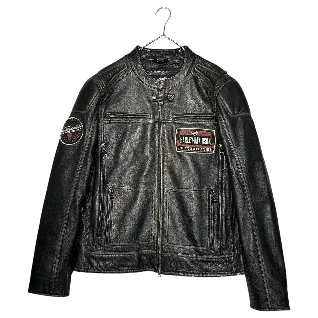 HARLEY DAVIDSON(ハーレーダビッドソン) RUSTLERS LEATHER JACKET ラスラーズ レザー ジャケット 本革 バイカー 97195-18AC L ブラック