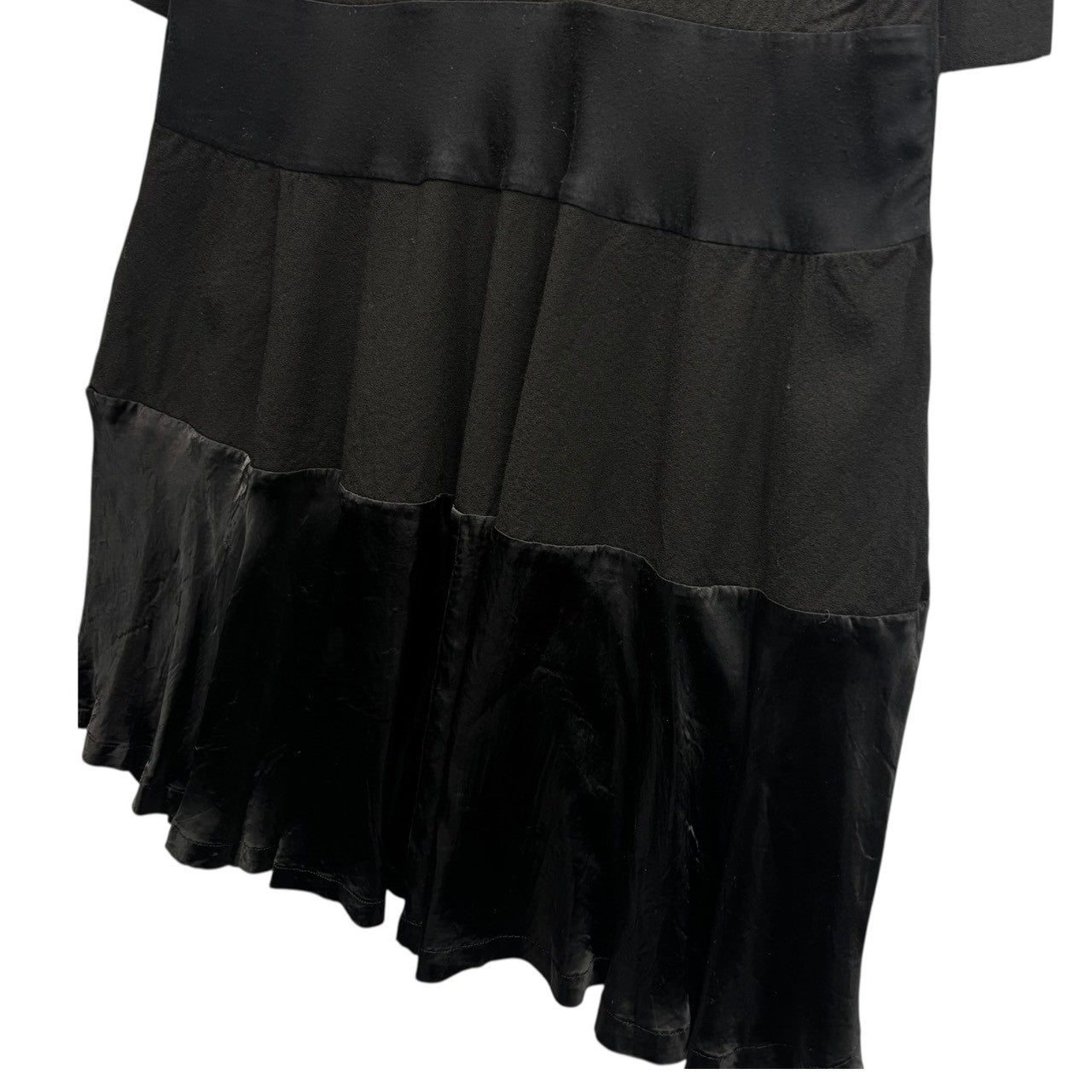 tricot COMME des GARCONS(トリココムデギャルソン) 09AW Product-dyed Mixed-fabric panel Pullover dress 製品染め 異素材切替 プルオーバー ワンピース TD-O017 M ブラック AD2009