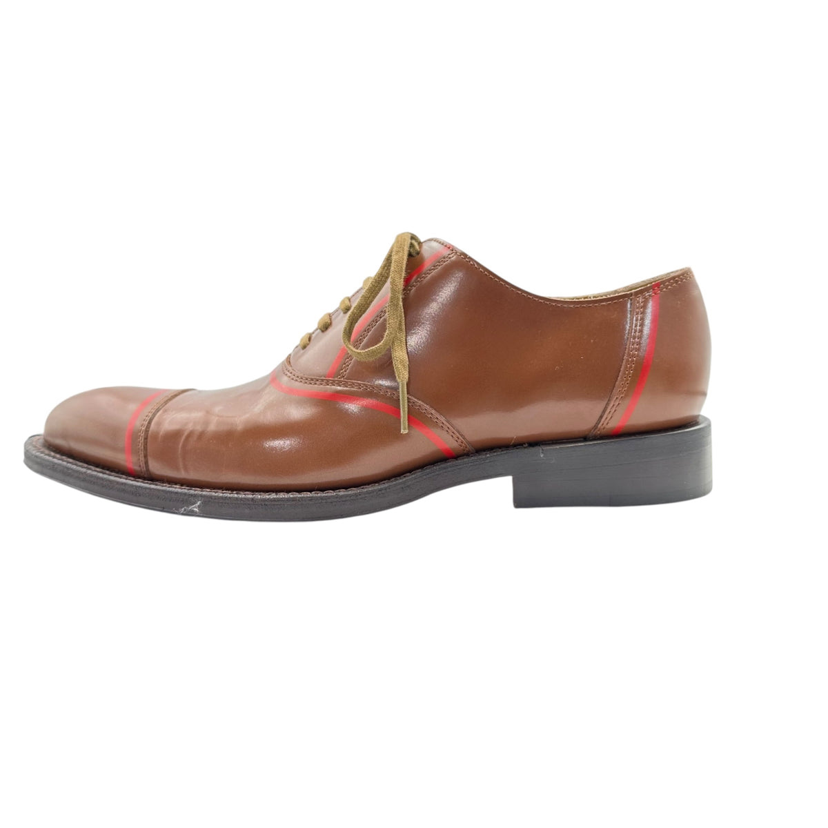 COMME des GARCONS HOMME PLUS(コムデギャルソンオムプリュス) 2000AW ”Docking Rock” Line dress shoes ドッキングロック ドレス シューズ PK-04102 25cm ブラウン×レッド 00's 革靴