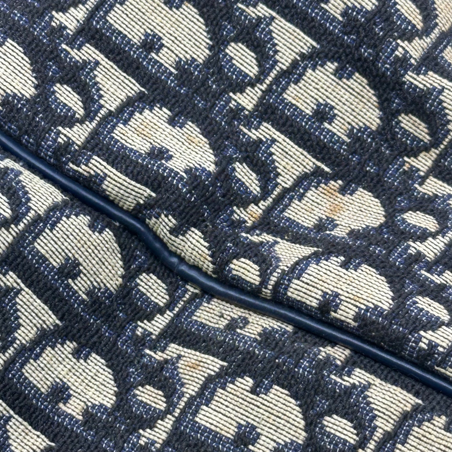 Christian Dior(クリスチャンディオール) Vintage Trotter Boston Bag ヴィンテージ トロッター ボストン バッグ アイボリー×ネイビー